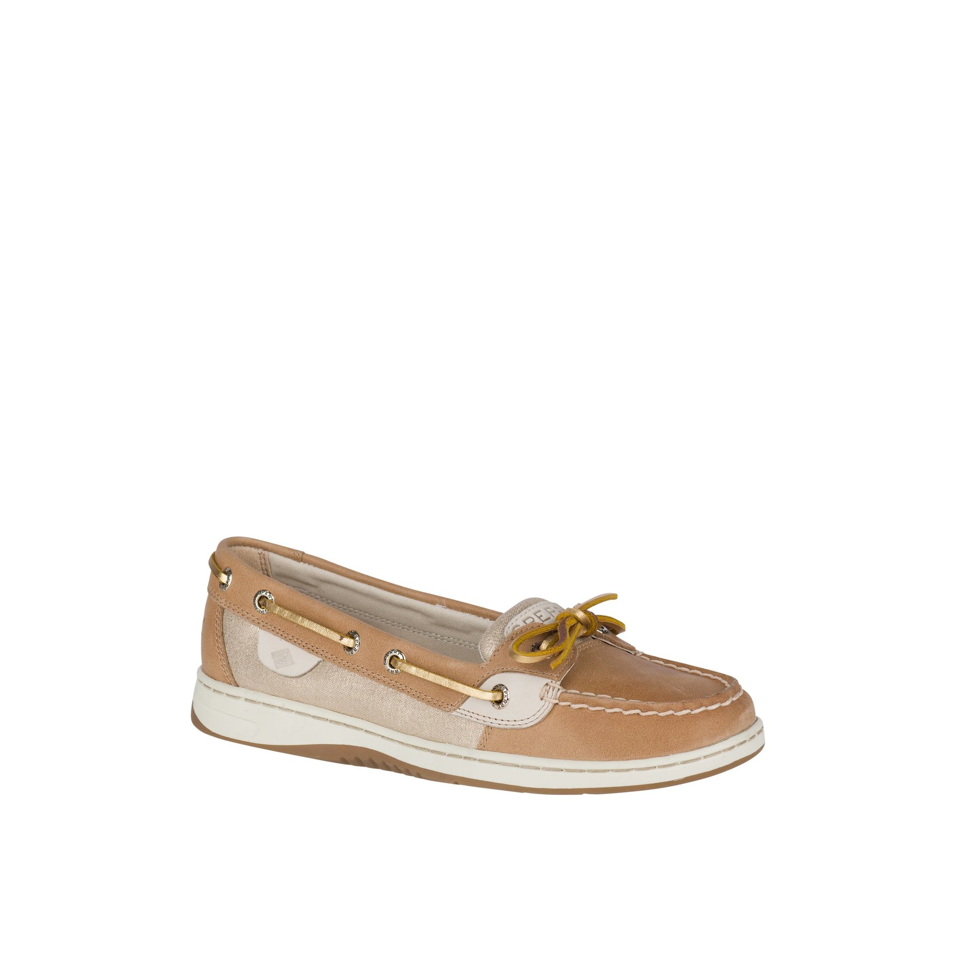 Three-quarter angle of White Angelfish Metallic Boat Shoe Boat Shoes's front side