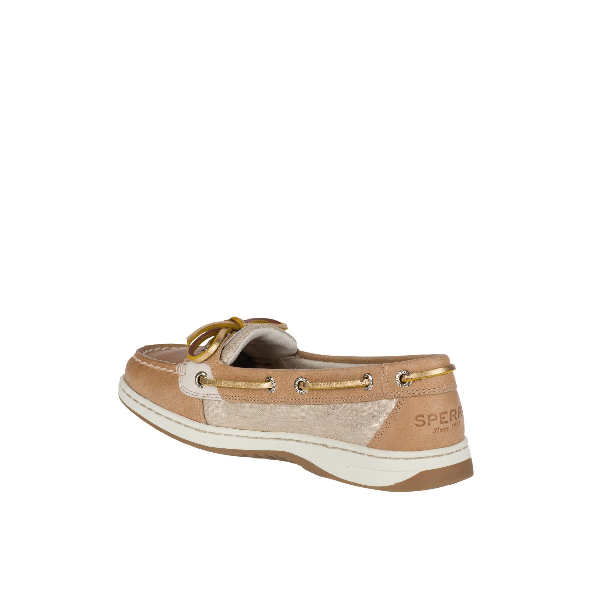 Close-up of the White Angelfish Metallic Boat Shoe Boat Shoes
