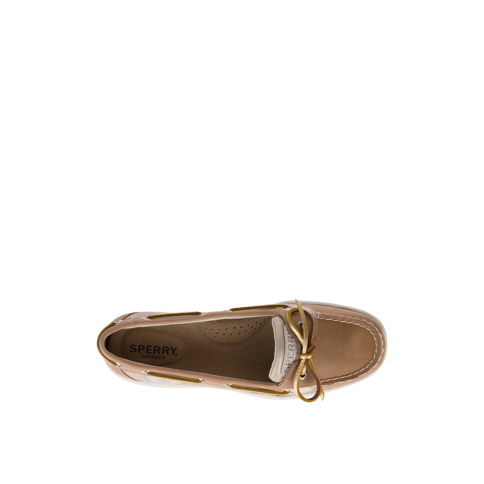 Top-down view of the White Angelfish Metallic Boat Shoe Boat Shoes