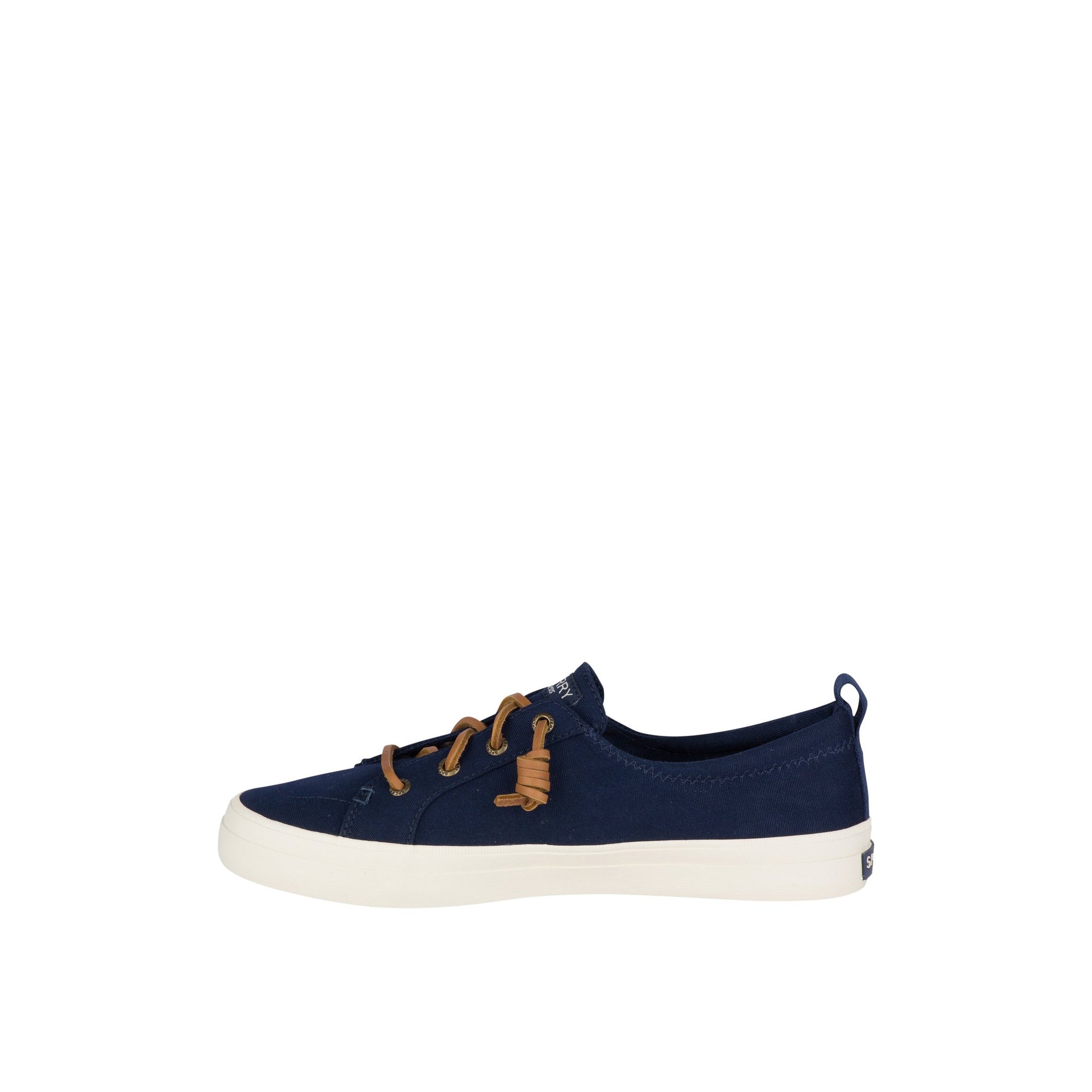 Side view of Navy Crest Vibe Canvas Mainstream Sneaker Vulcanized Sneaker