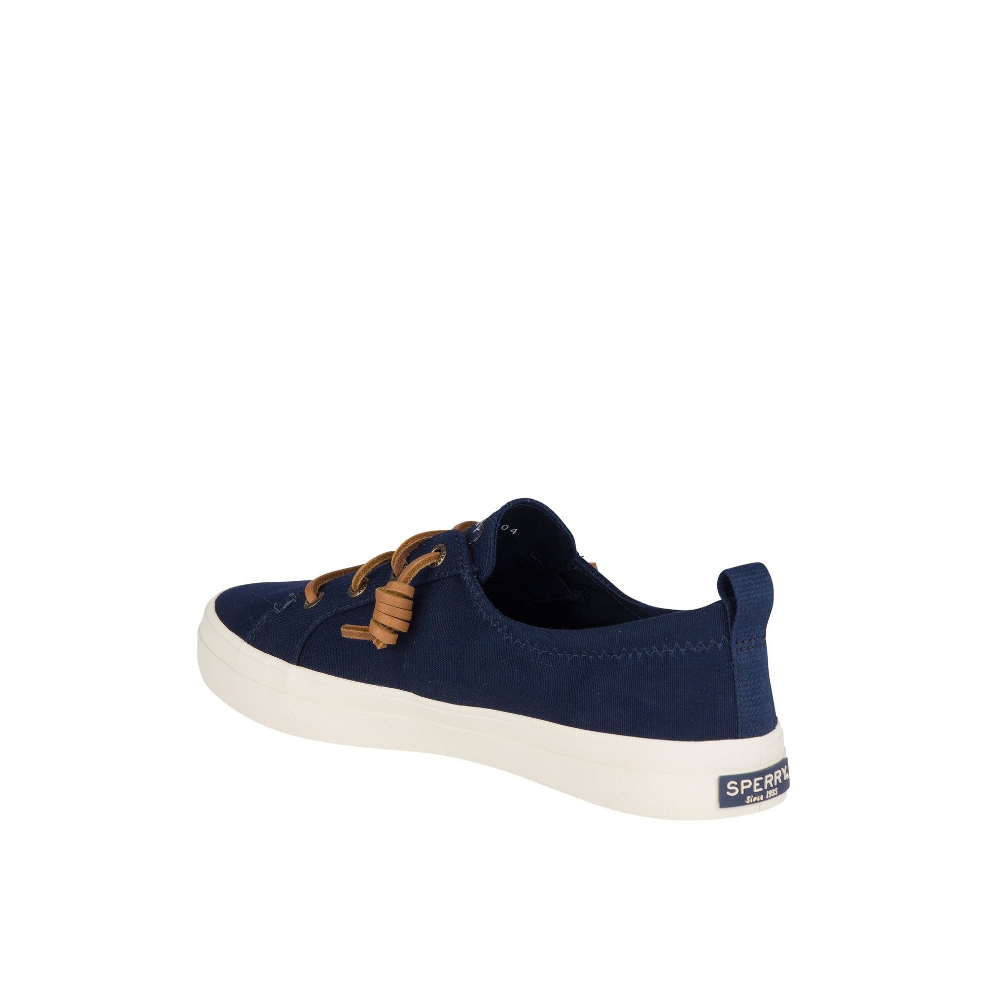 Close-up of the Navy Crest Vibe Canvas Mainstream Sneaker Vulcanized Sneaker