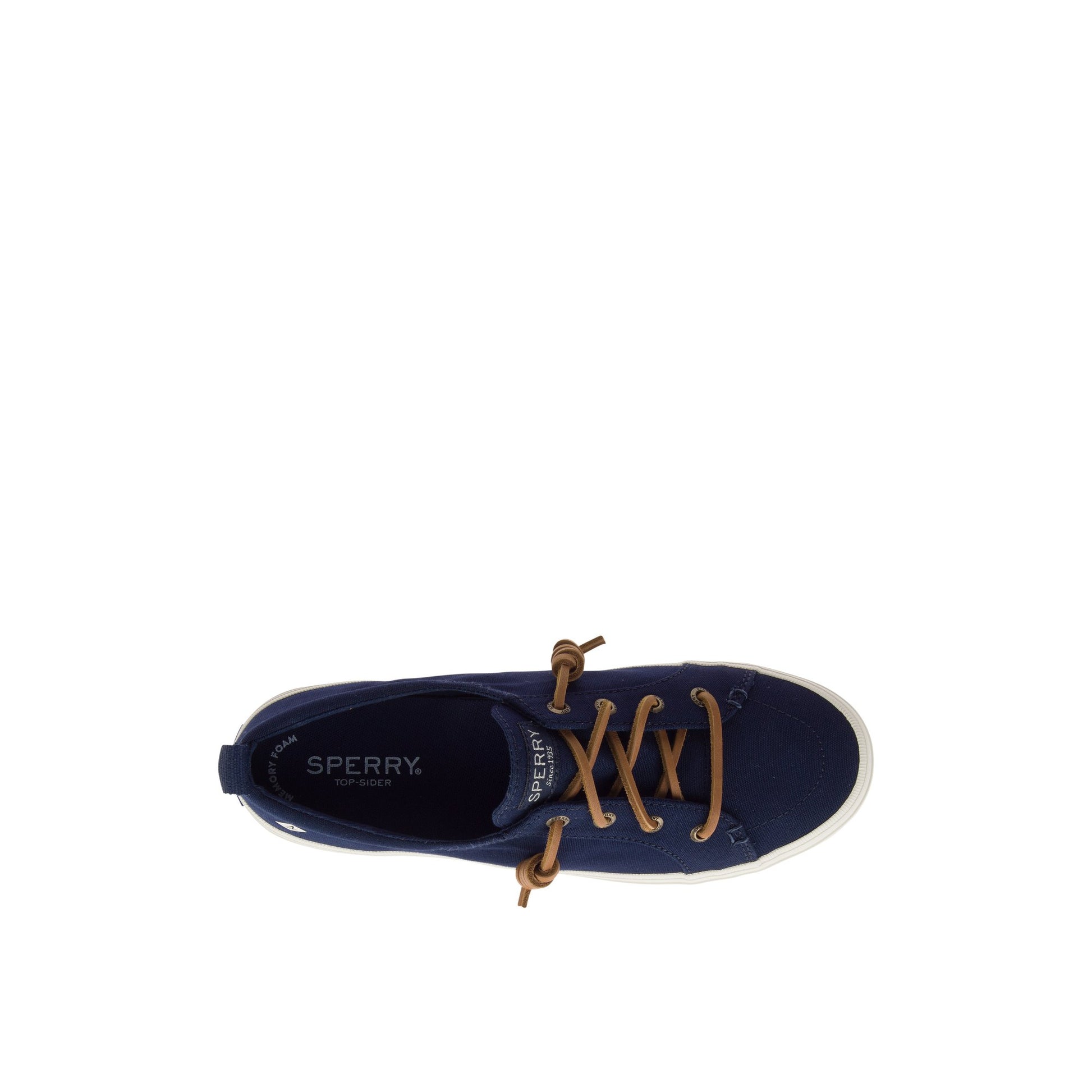 Top-down view of the Navy Crest Vibe Canvas Mainstream Sneaker Vulcanized Sneaker