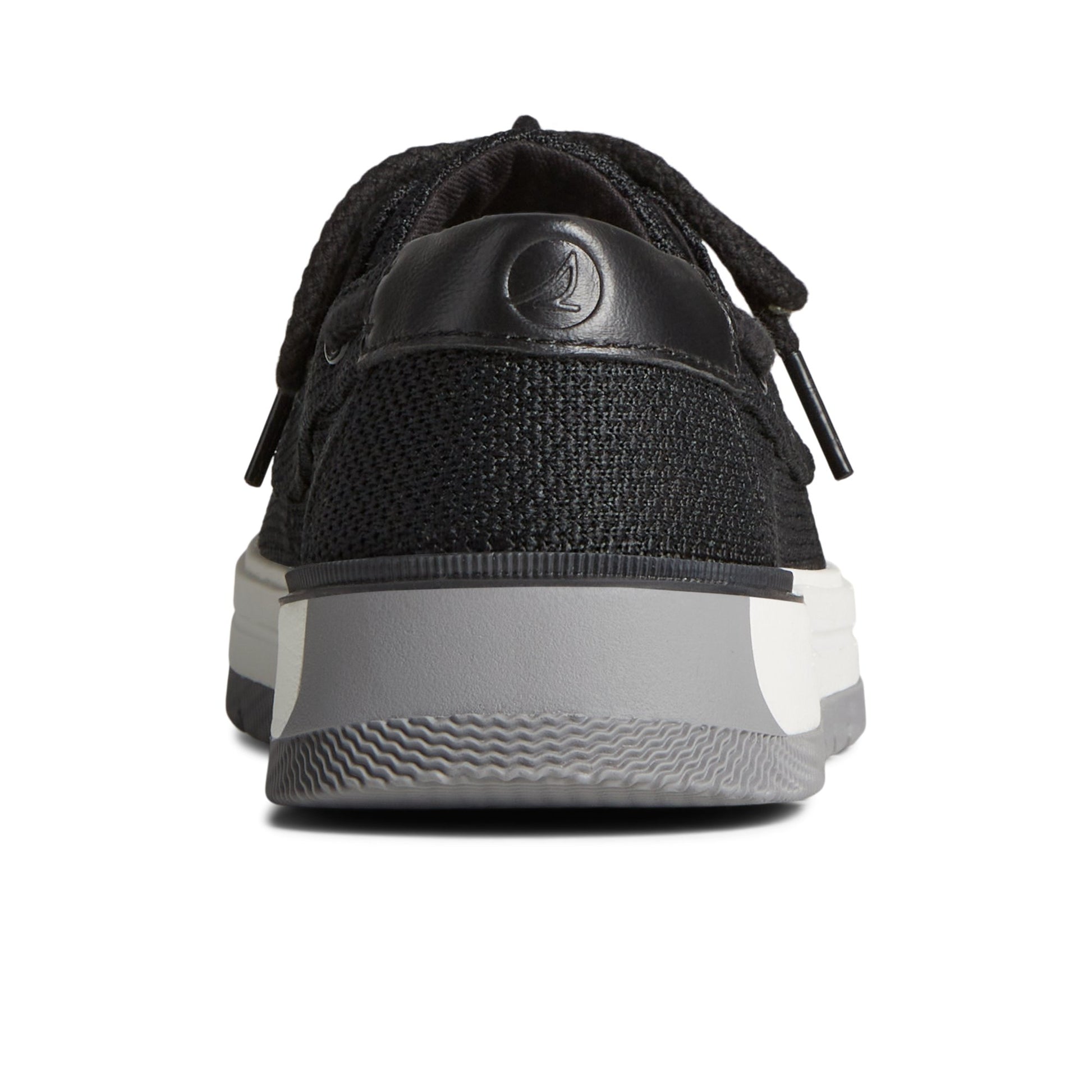 Close-up of the Black Augusta Boat Shoe Boat Shoes