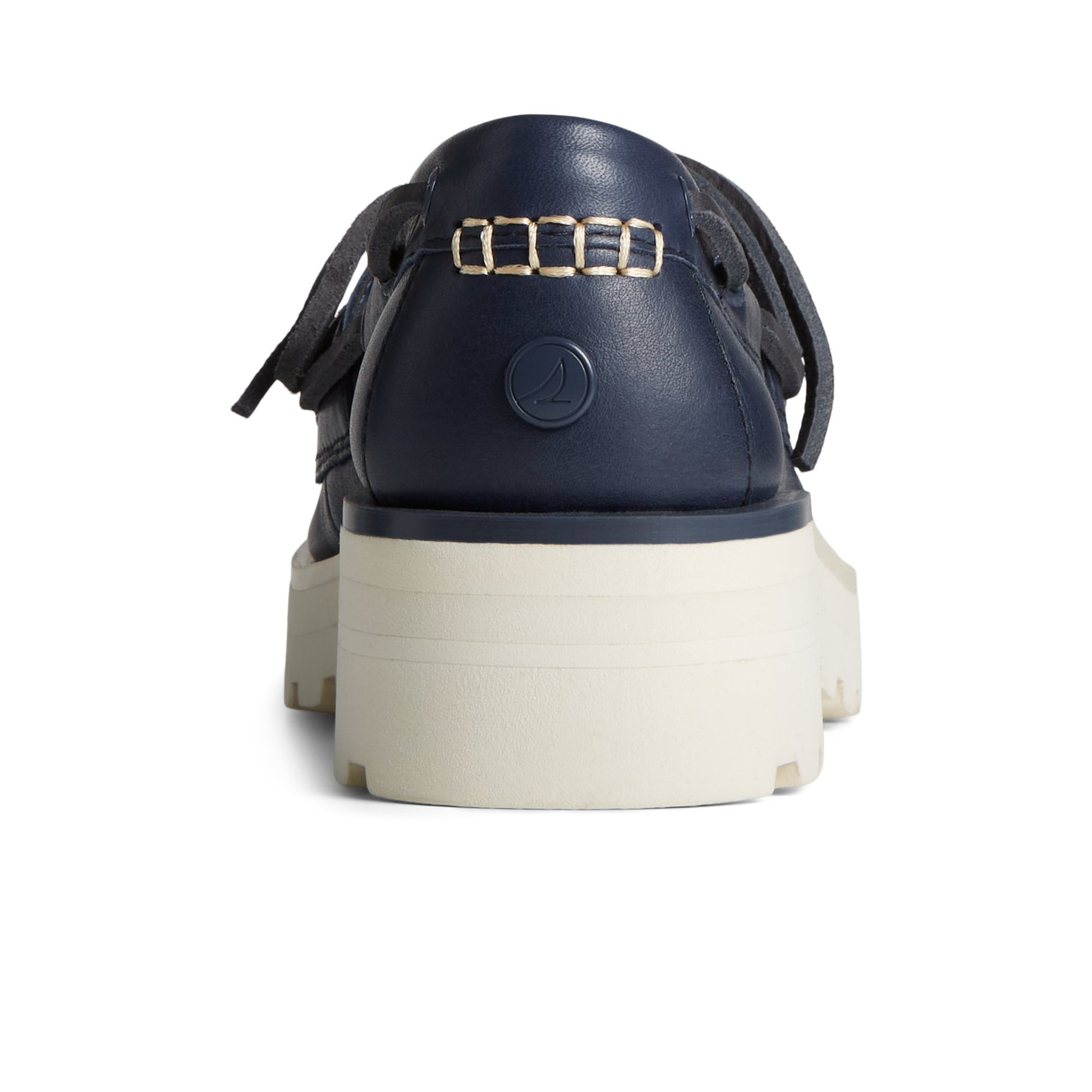 Close-up of the Navy Lug Boat Shoe Boat Shoes