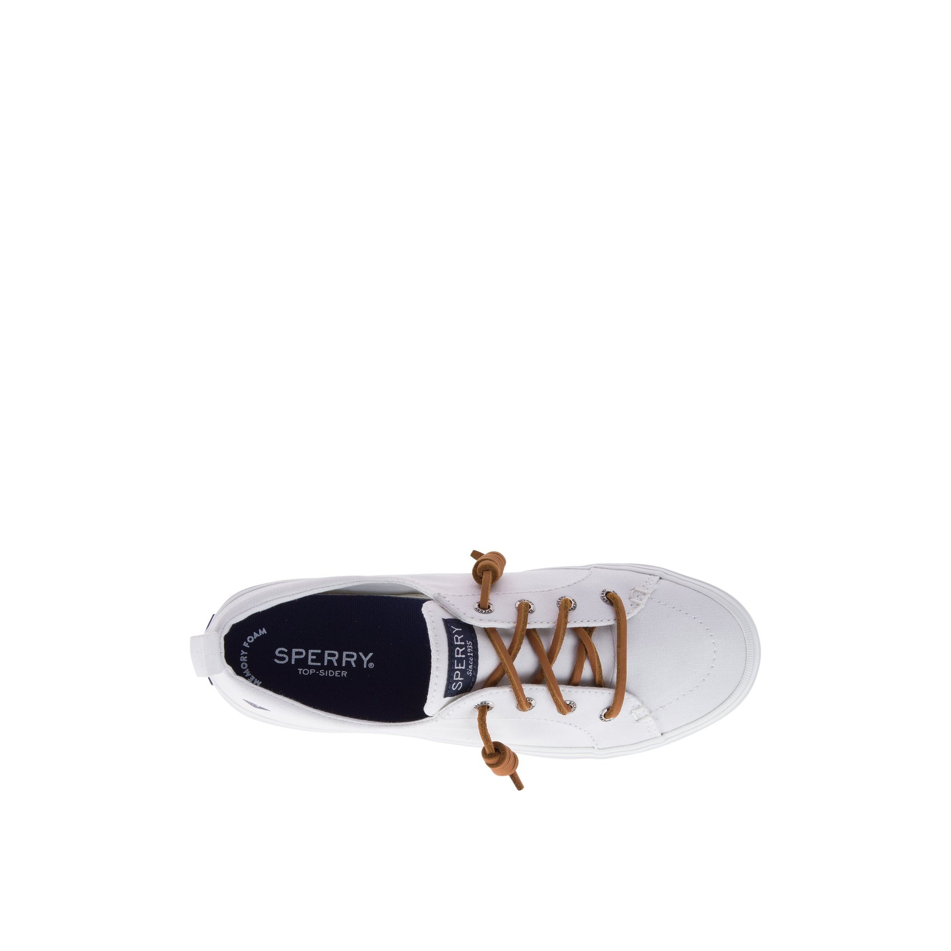 Top-down view of the White Crest Vibe Canvas Mainstream Sneaker Vulcanized Sneaker