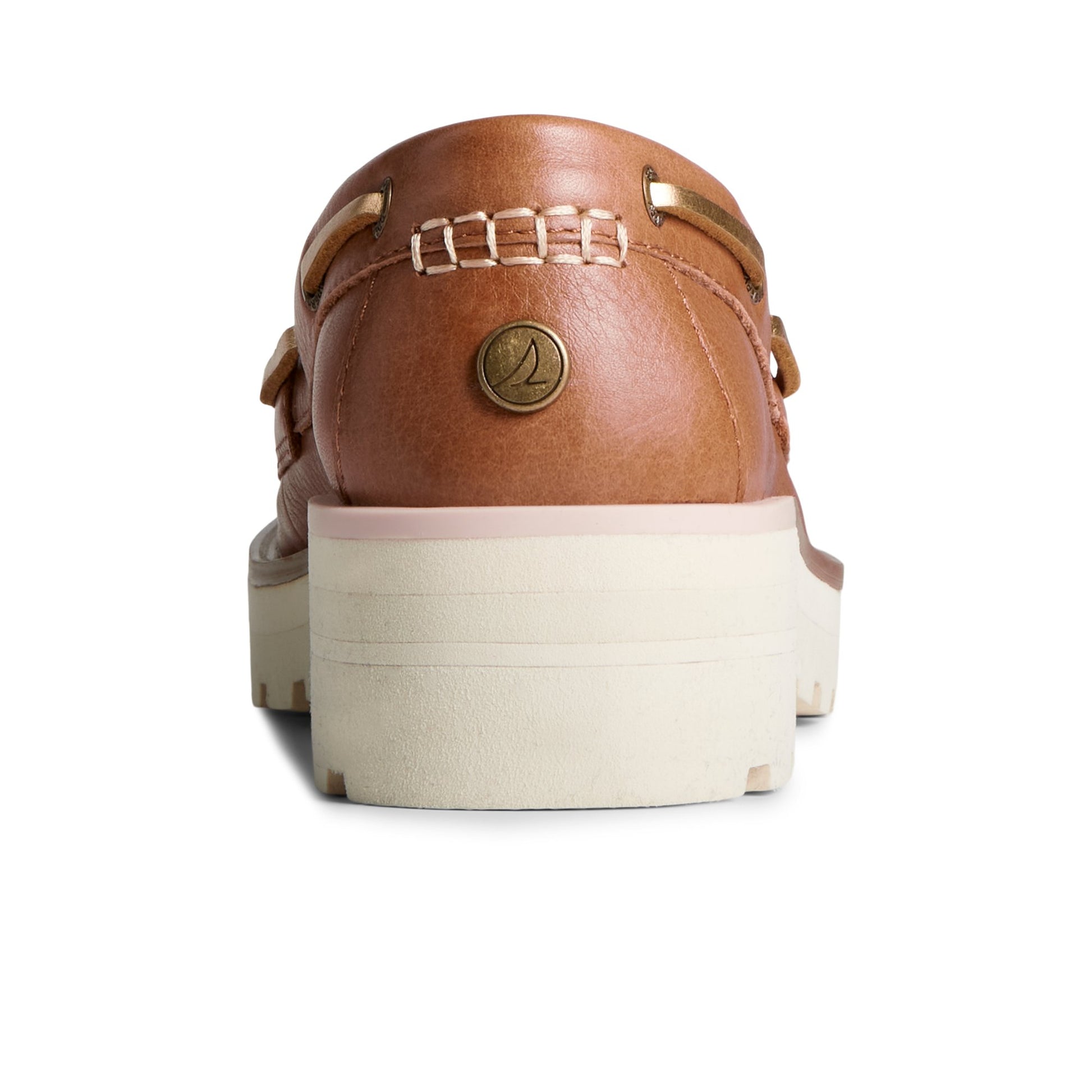 Close-up of the Medium Beige Chunky Lug Boat Shoe Boat Shoes