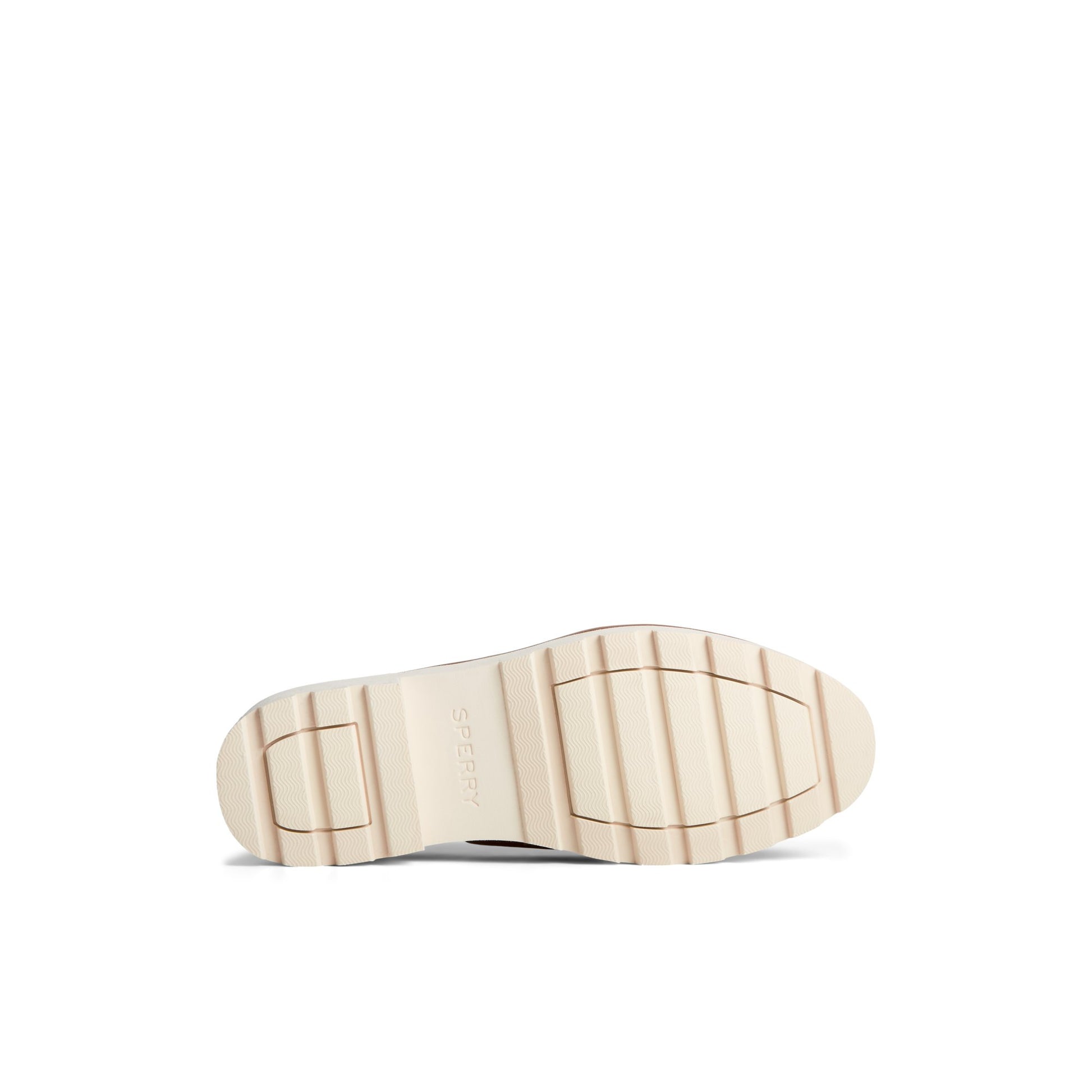 View of Medium Beige Chunky Lug Boat Shoe Boat Shoes's sole