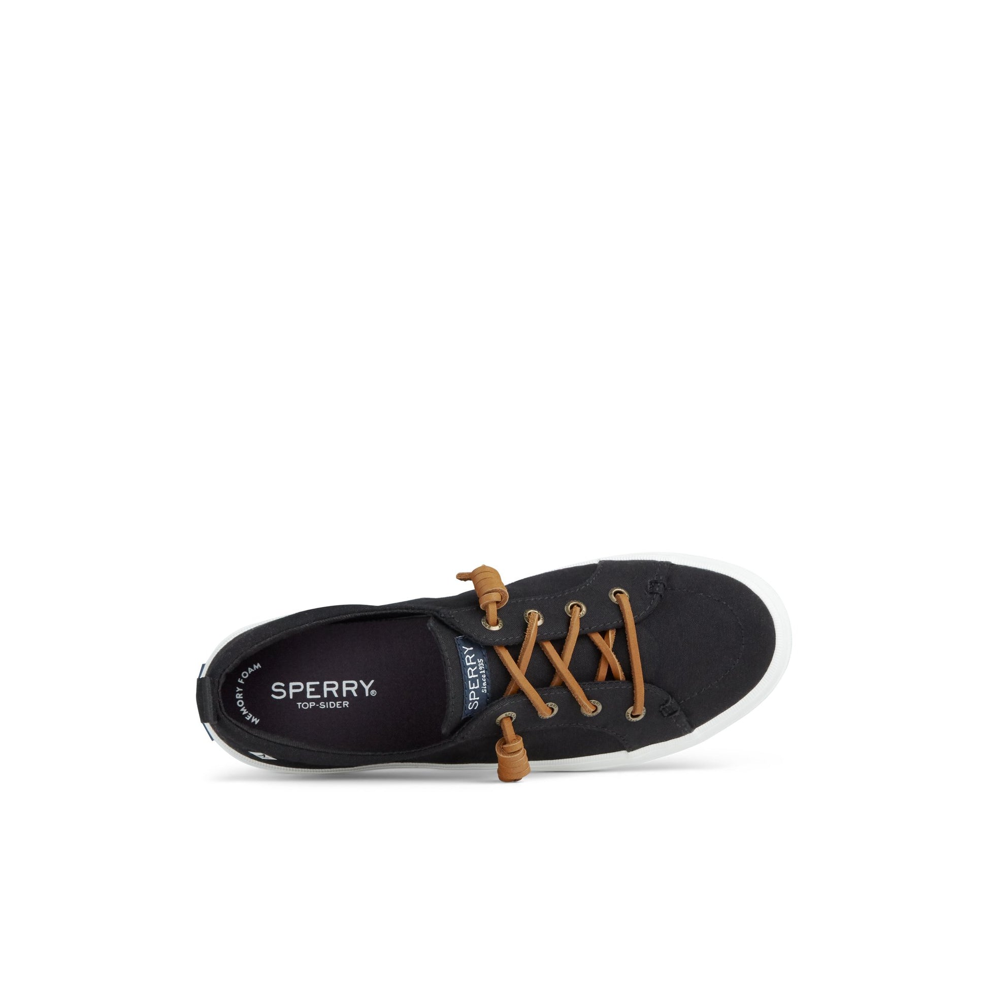 Top-down view of the Black Crest Vibe Canvas Mainstream Sneaker Vulcanized Sneaker