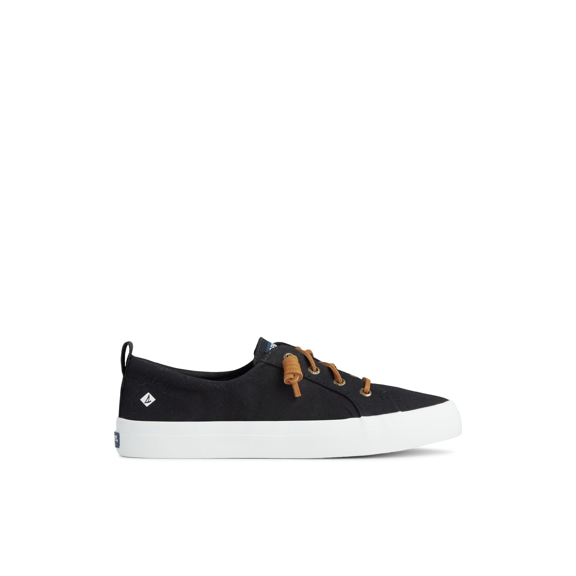 Main View of Black Crest Vibe Canvas Mainstream Sneaker Vulcanized Sneaker for Womens