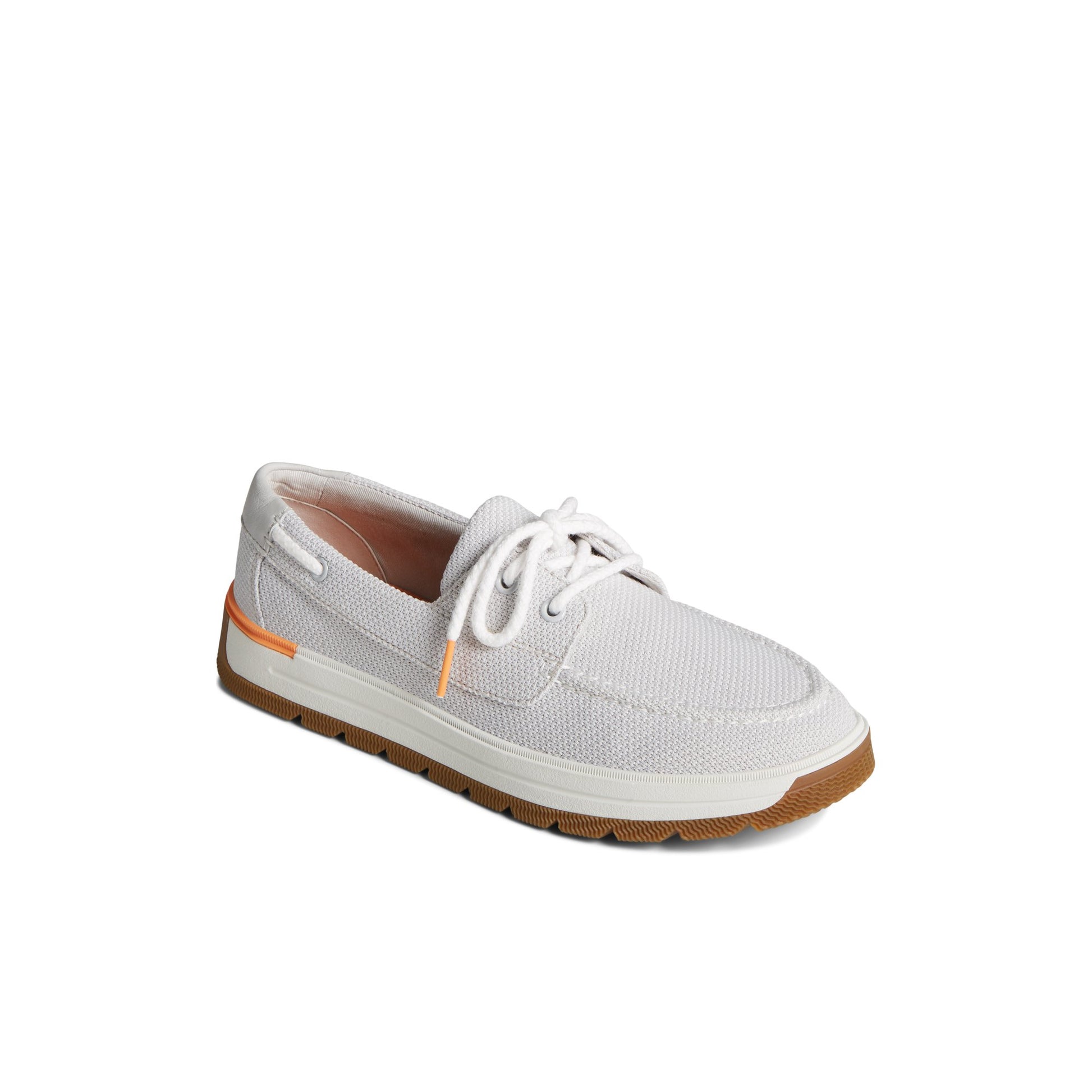 Three-quarter angle of Grey Augusta Boat Shoe Boat Shoes's front side