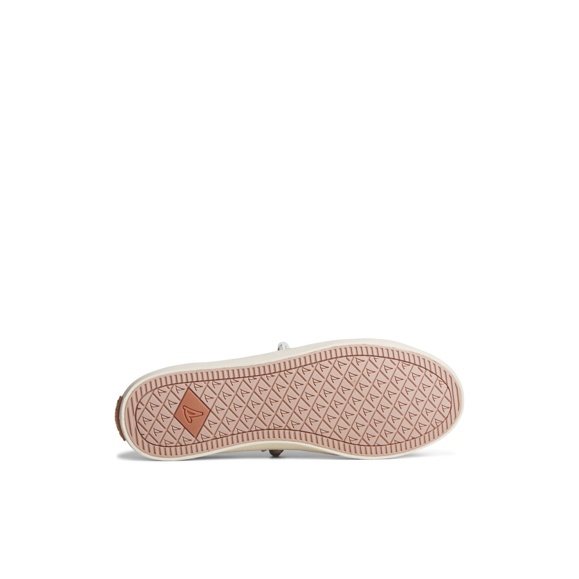 View of Medium Pink Crest Vibe Gingham Sneaker Vulcanized Sneaker's sole