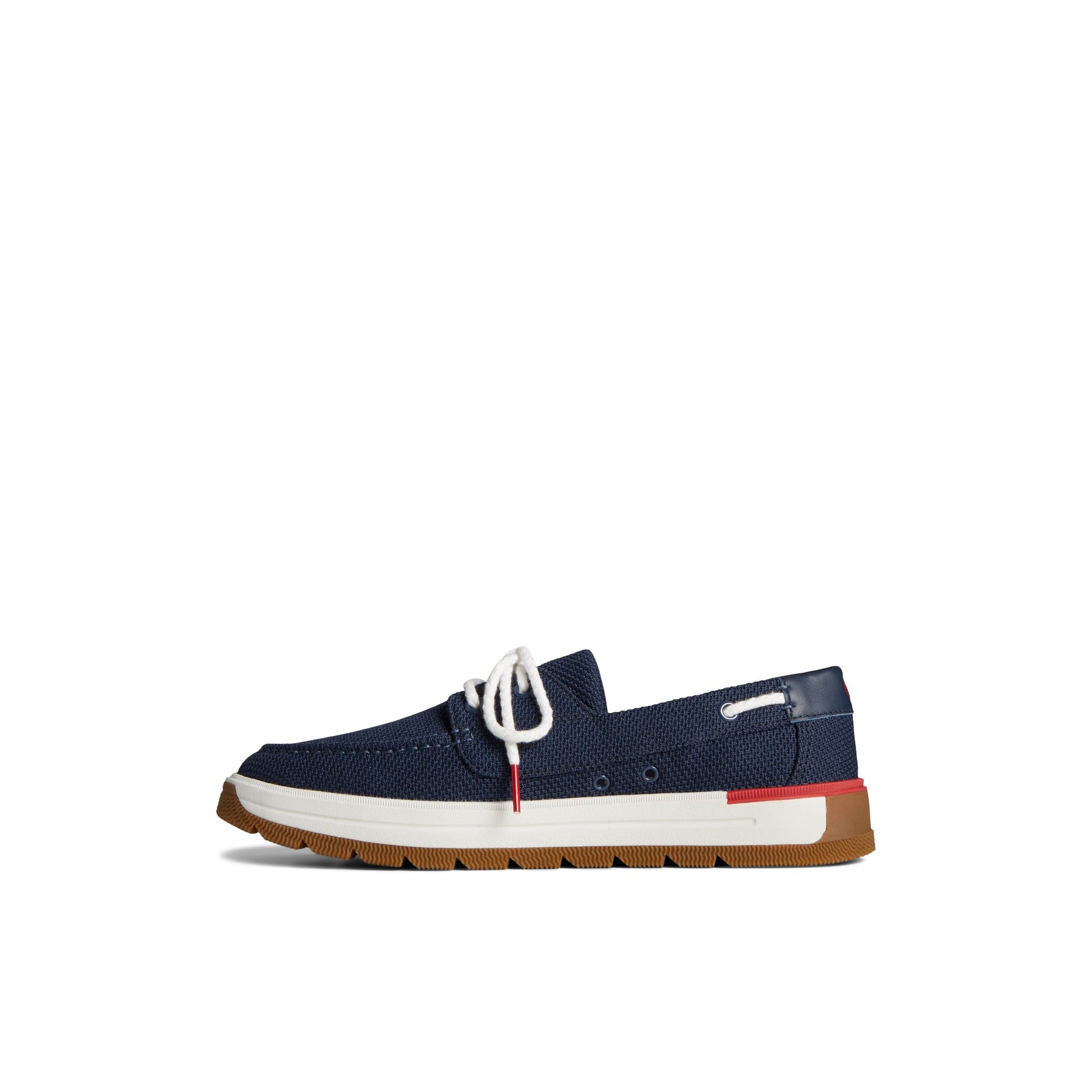 Side view of Navy Augusta Boat Shoe Boat Shoes