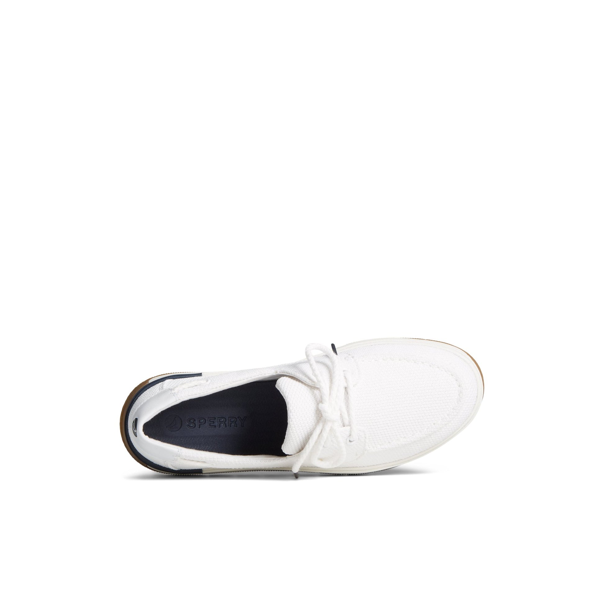 Top-down view of the White Augusta Boat Shoe Boat Shoes