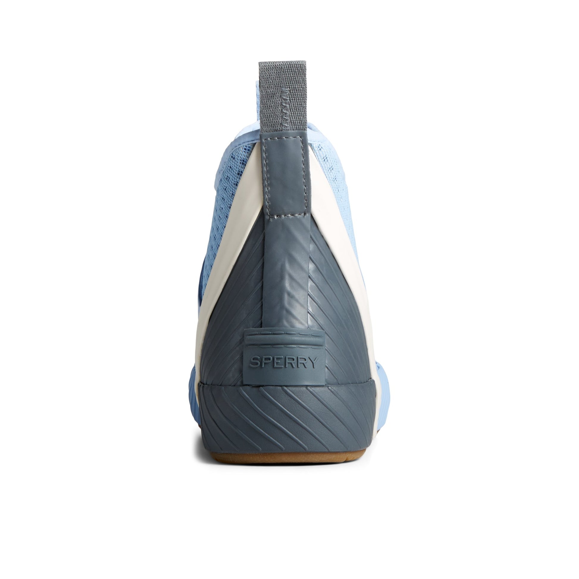 Close-up of the Light Blue Cutwater Deck Boot Chelsea Rain Boot
