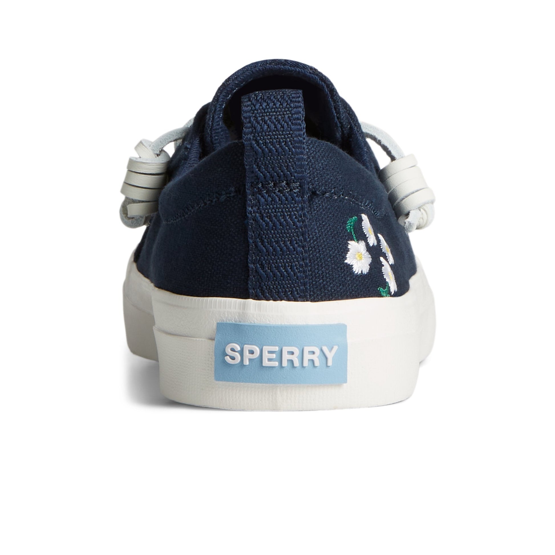 Close-up of the Navy Crest Vibe Floral Sneaker Vulcanized Sneaker