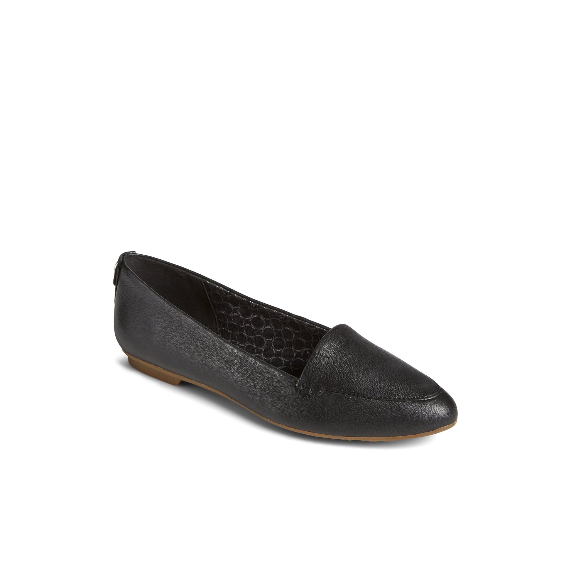 Three-quarter angle of Black Piper Ballet Flat Ballerina's front side