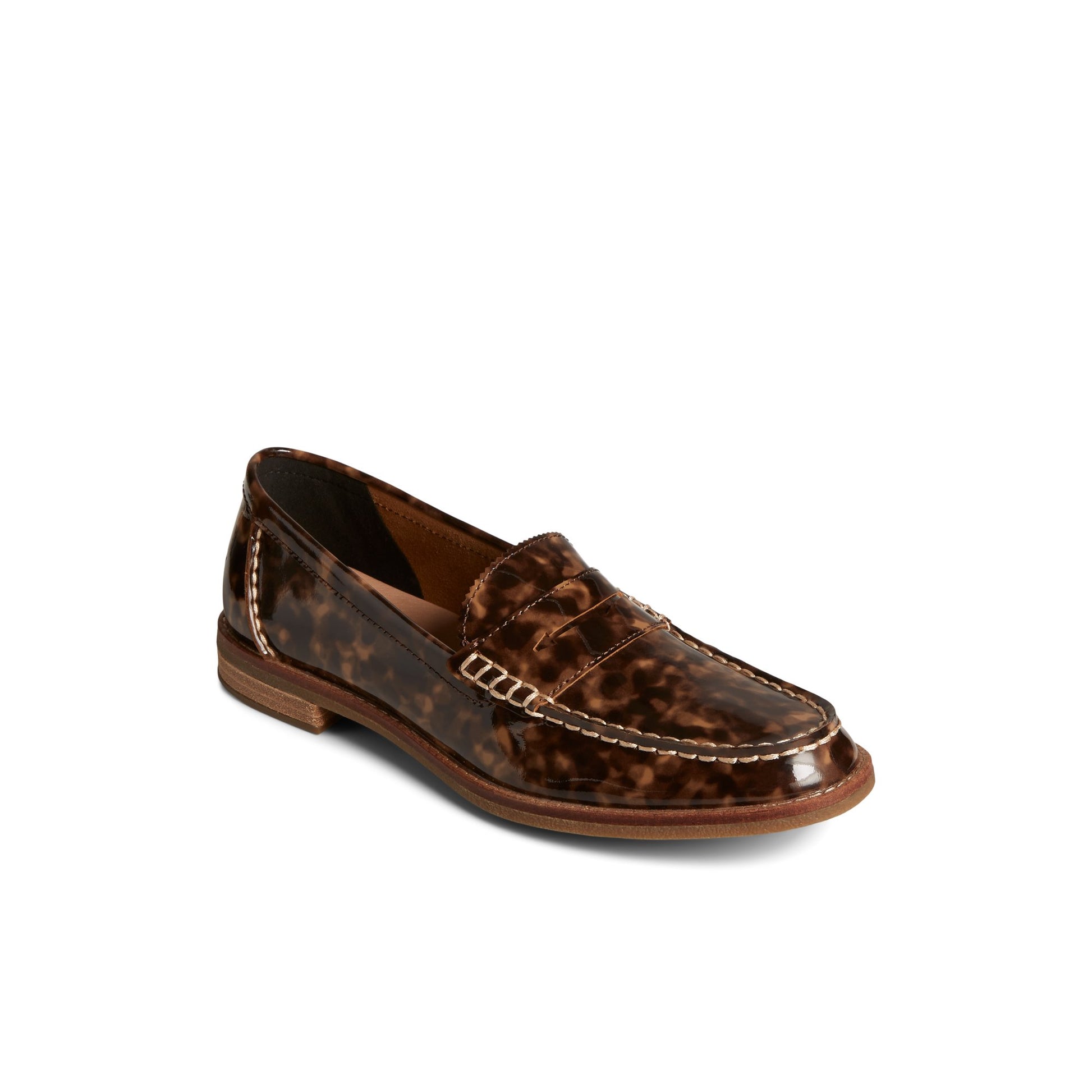 Three-quarter angle of Brown Seaport Penny Loafer Penny Loafer Shoes's front side