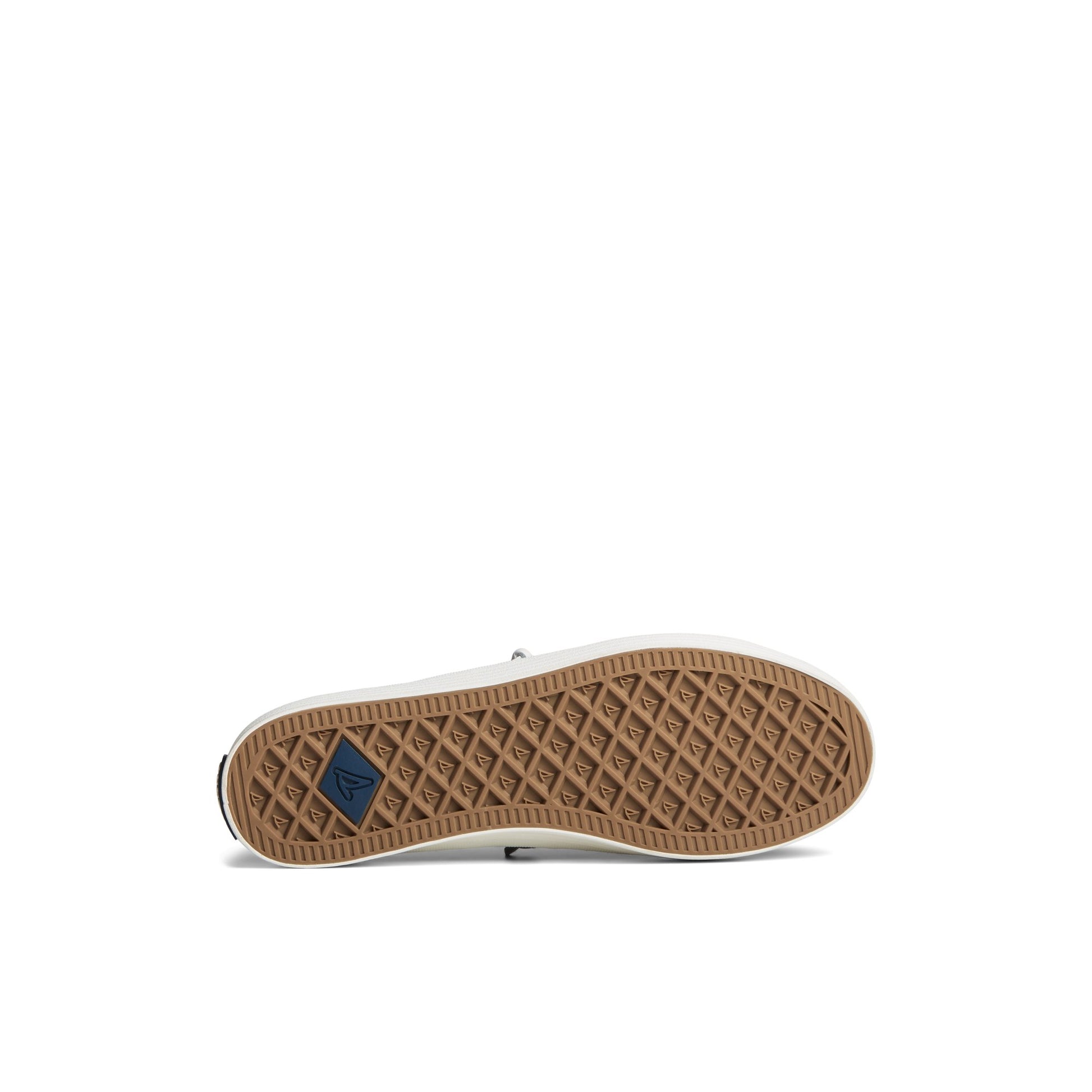 View of Navy Crest Vibe Platform Lace Platform Sneaker Vulcanized Sneaker's sole