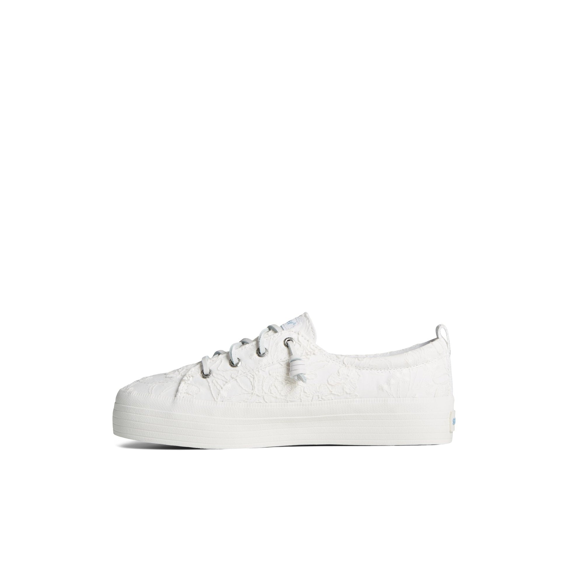 Side view of White Crest Vibe Platform Lace Platform Sneaker Vulcanized Sneaker
