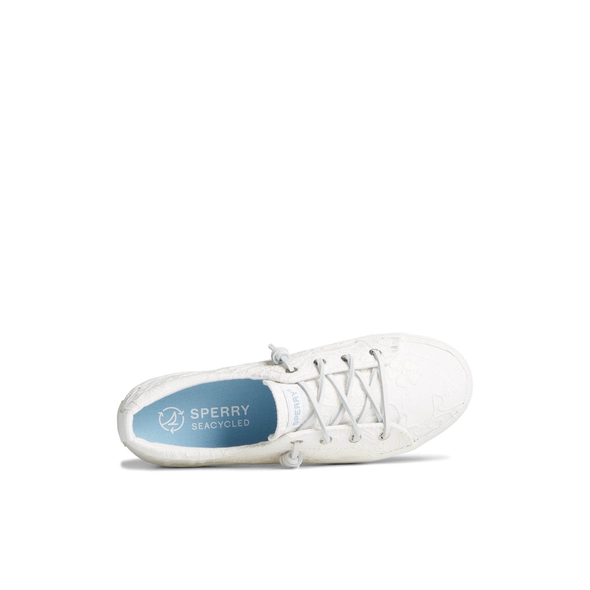Top-down view of the White Crest Vibe Platform Lace Platform Sneaker Vulcanized Sneaker