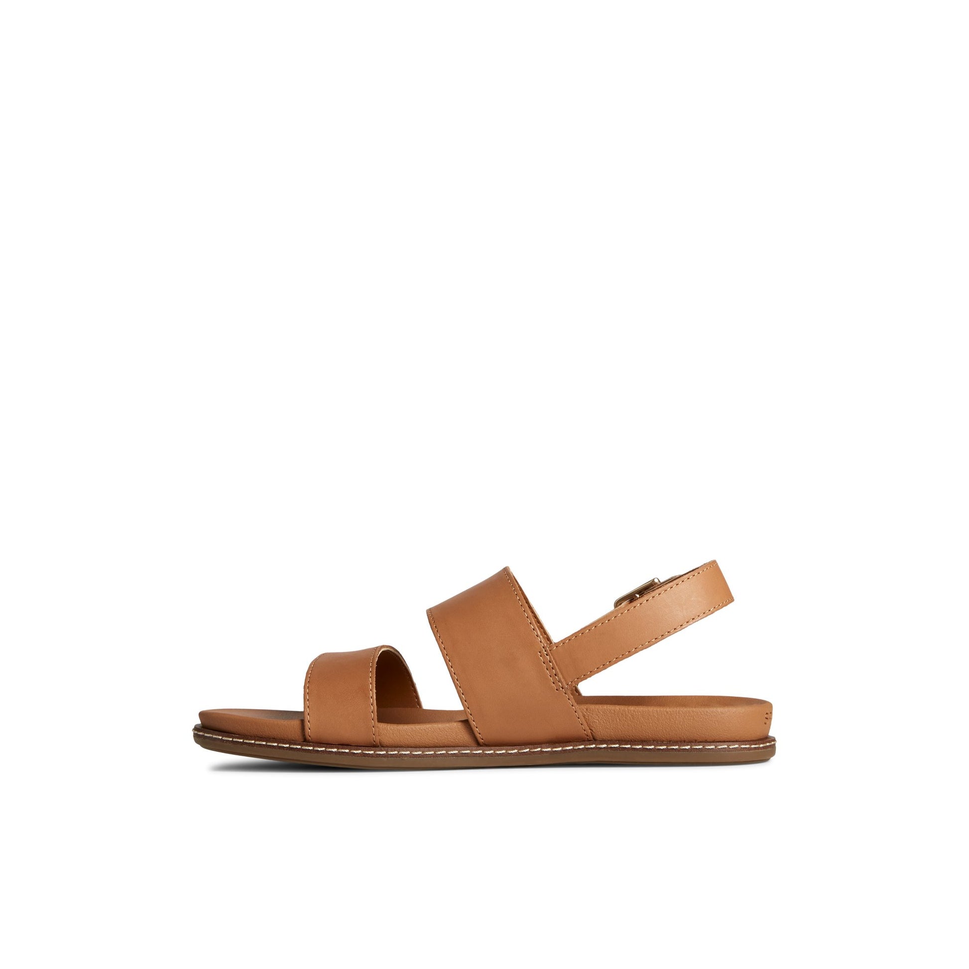 Side view of Medium beige Waveside PLUSHWAVE™ Backstrap Sandal Strappy Sling Back Sandals