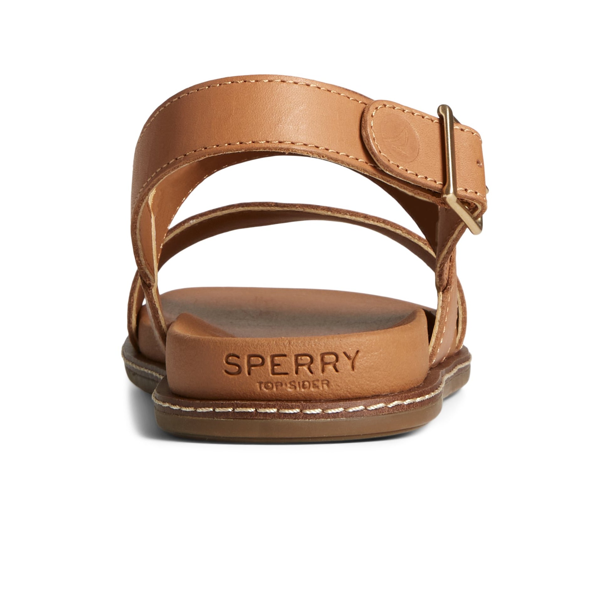 Close-up of the Medium beige Waveside PLUSHWAVE™ Backstrap Sandal Strappy Sling Back Sandals