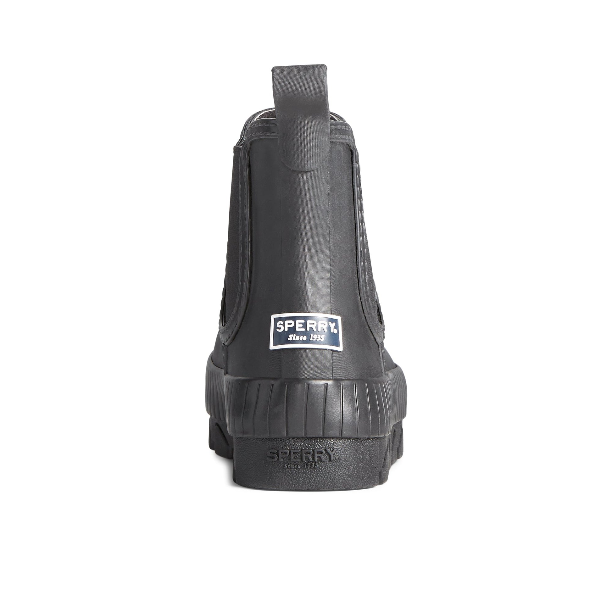 Close-up of the Black Torrent Chelsea Waterproof Rain Boot Chelsea Rain Boot