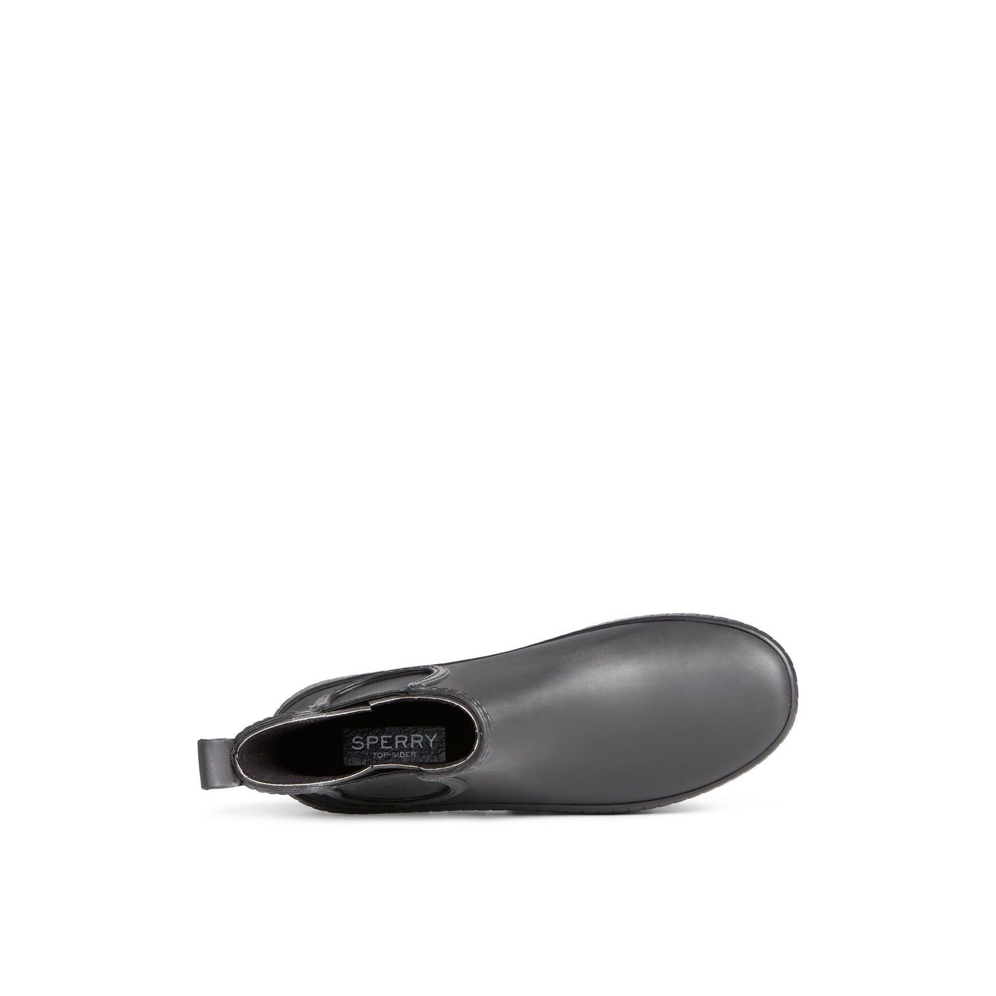 Top-down view of the Black Torrent Chelsea Waterproof Rain Boot Chelsea Rain Boot