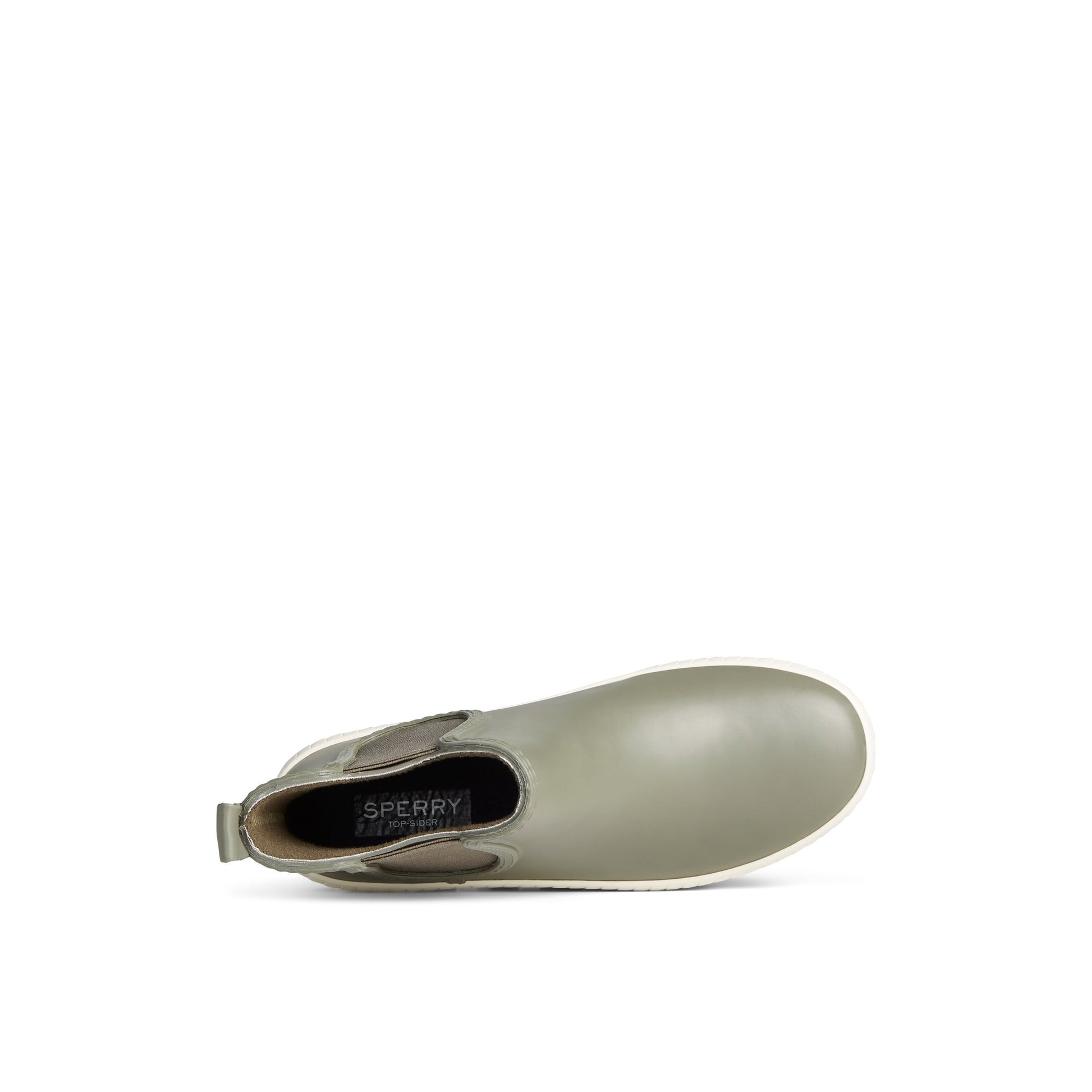 Top-down view of the Medium Green Torrent Chelsea Waterproof Rain Boot Chelsea Rain Boot