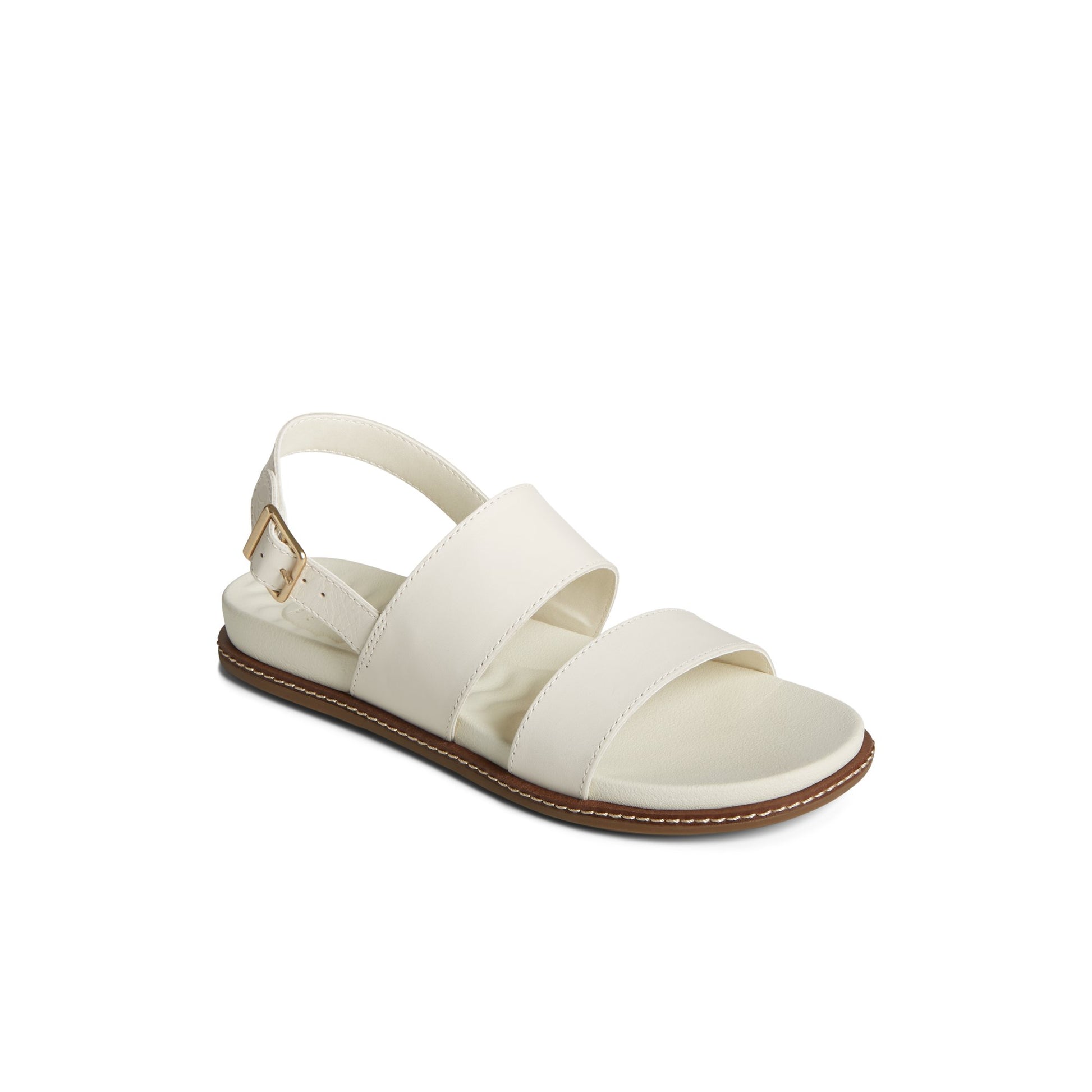 Three-quarter angle of Bone Waveside PLUSHWAVE™ Backstrap Sandal Strappy Sling Back Sandals's front side