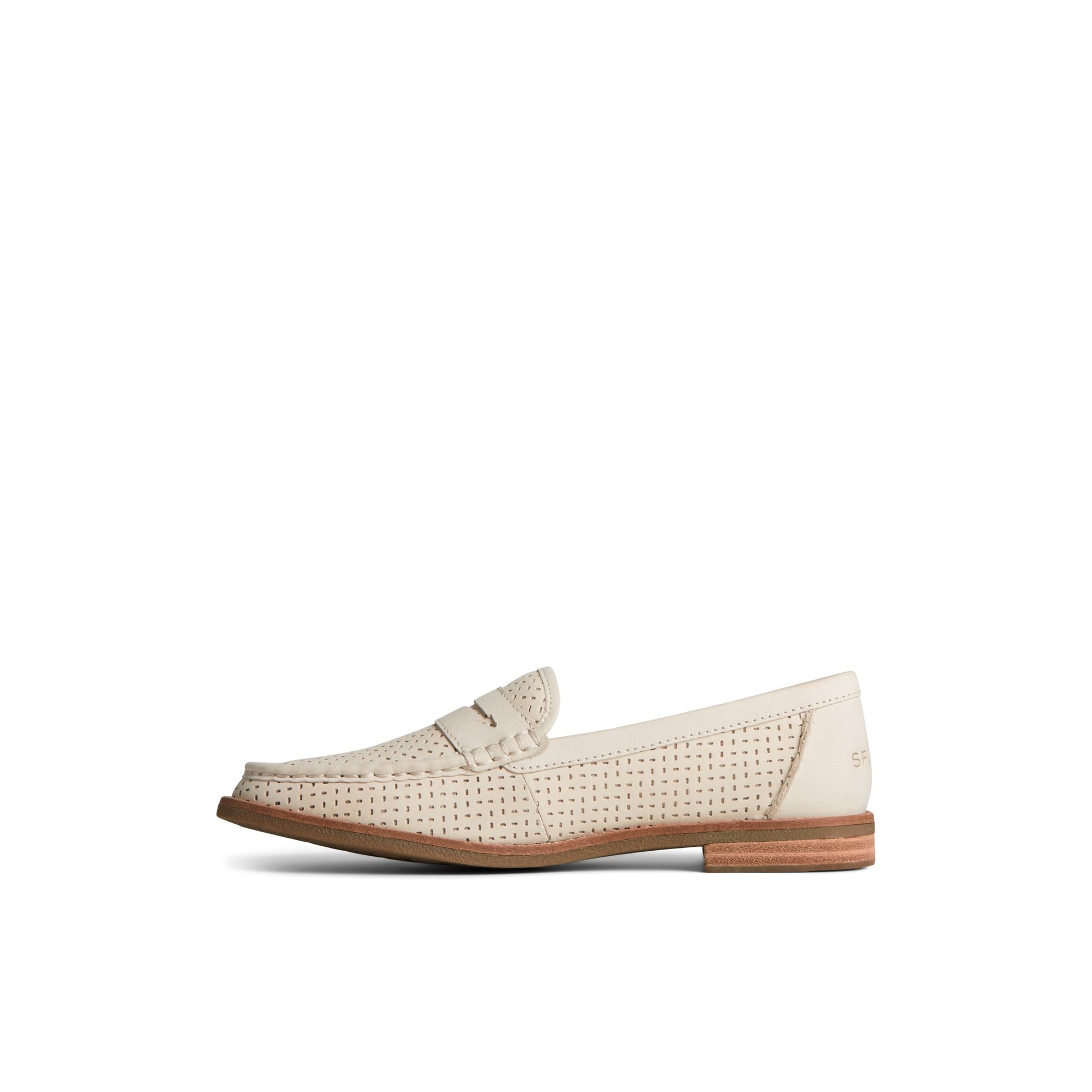 Side view of Bone Seaport Perforated Penny Loafer Penny Loafer