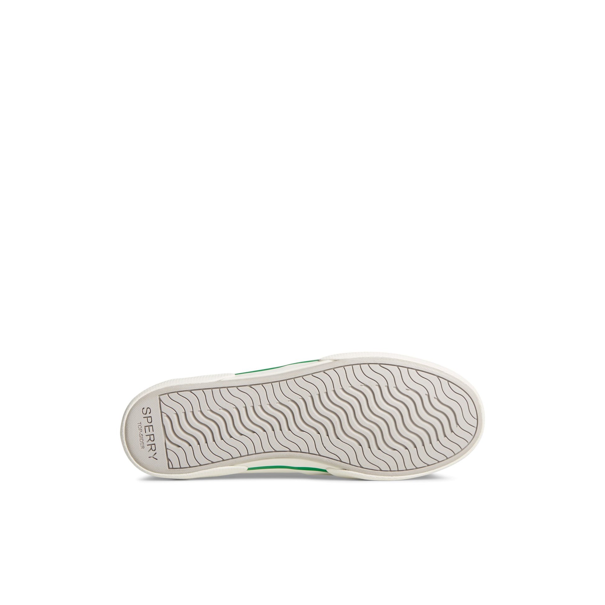 View of White Pierwave Boat Sneaker Vulcanized Boat Shoe Sneaker's sole