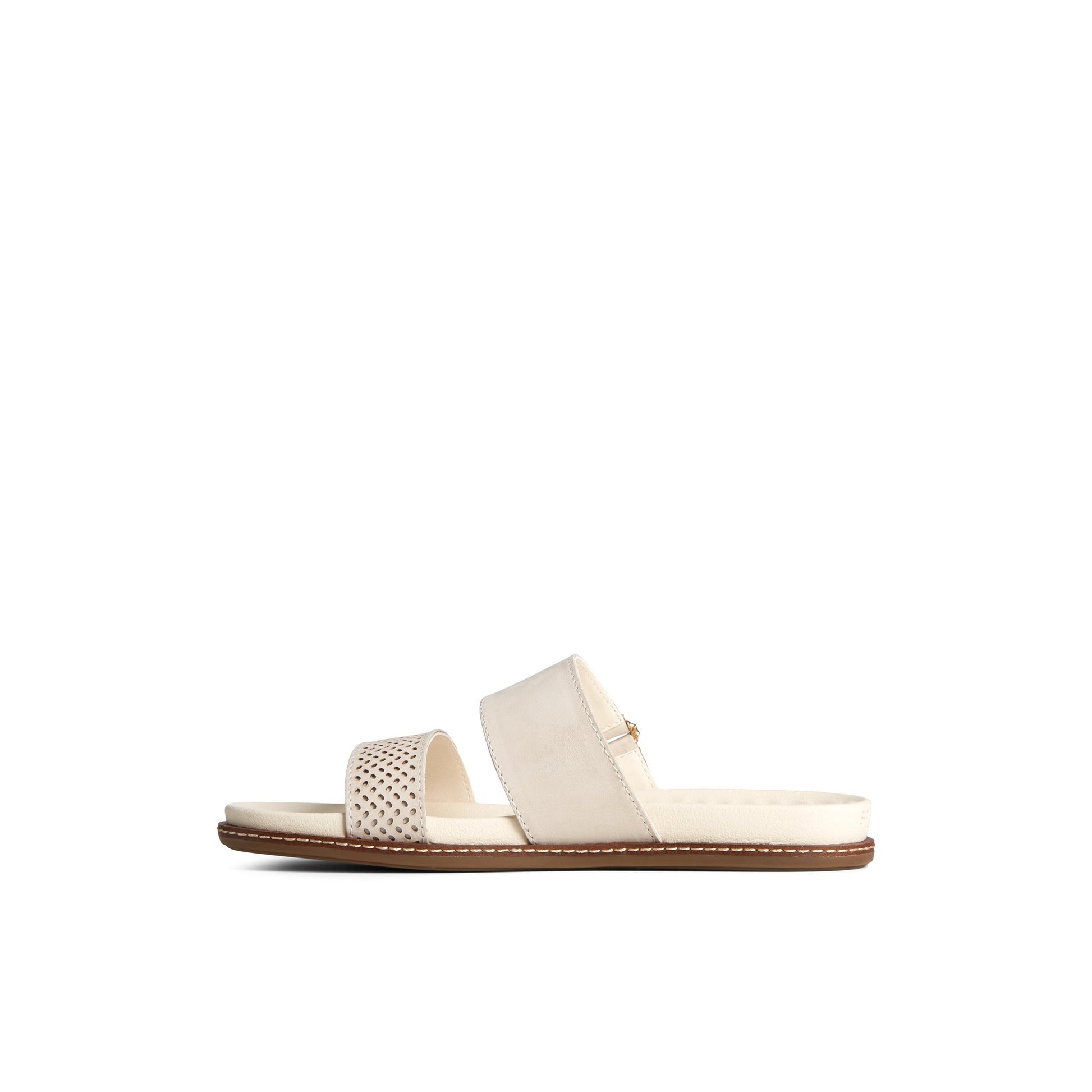 Side view of Bone Waveside PLUSHWAVE™ Slide Sandal Double Strap Sandals