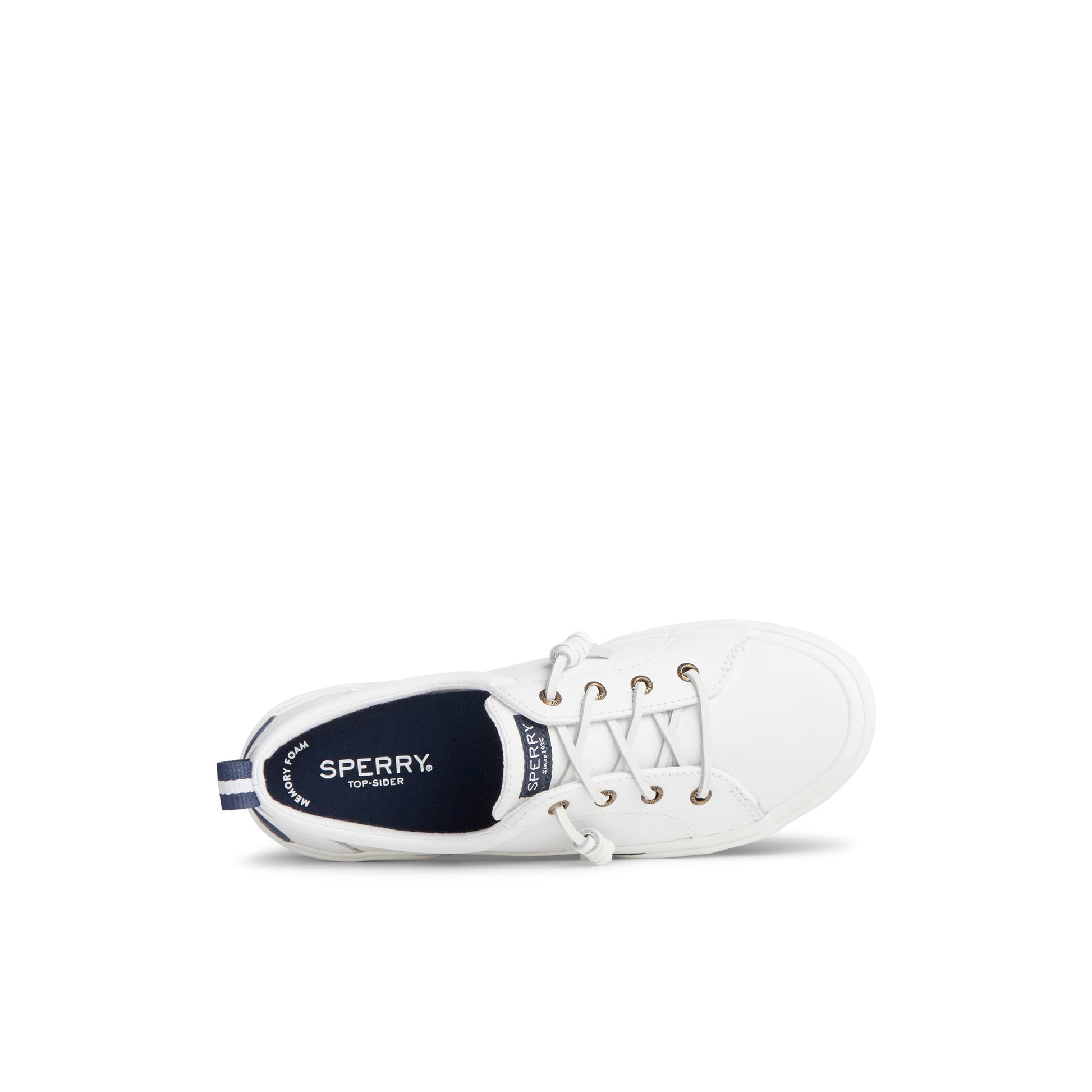 Top-down view of the White Pier Wave Lace to Toe Sneaker Vulcanized Sneaker