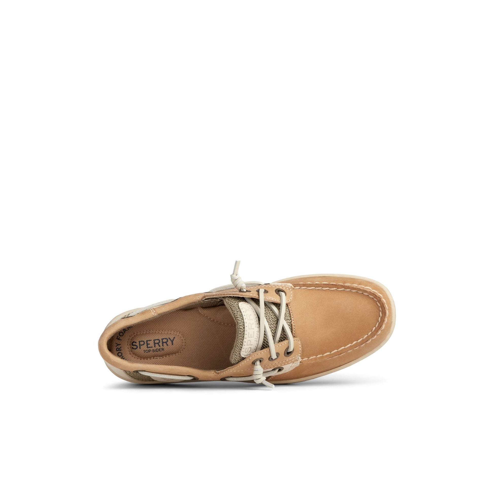 Top-down view of the Brown Rosefish 3-Eye Boat Shoe Boat Shoes
