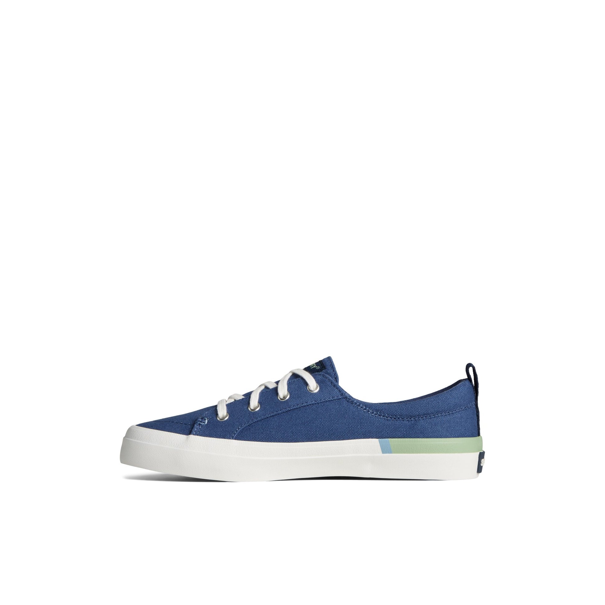 Side view of Blue Crest Vibe Stripe Sneaker Vulcanized Sneaker Mule