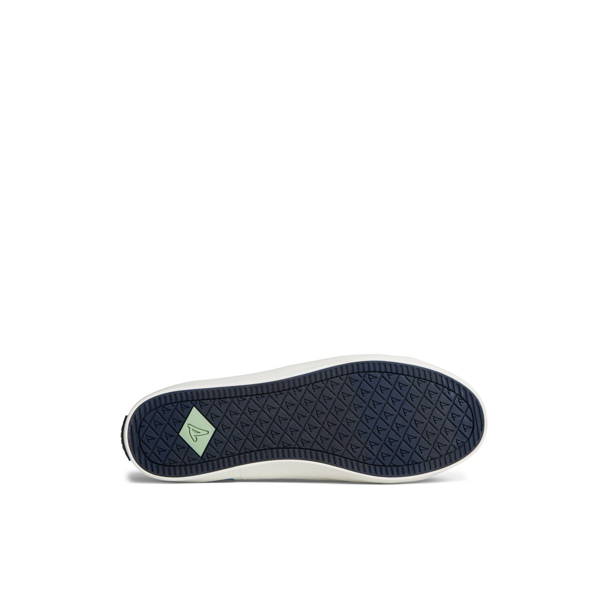 View of Blue Crest Vibe Stripe Sneaker Vulcanized Sneaker Mule's sole