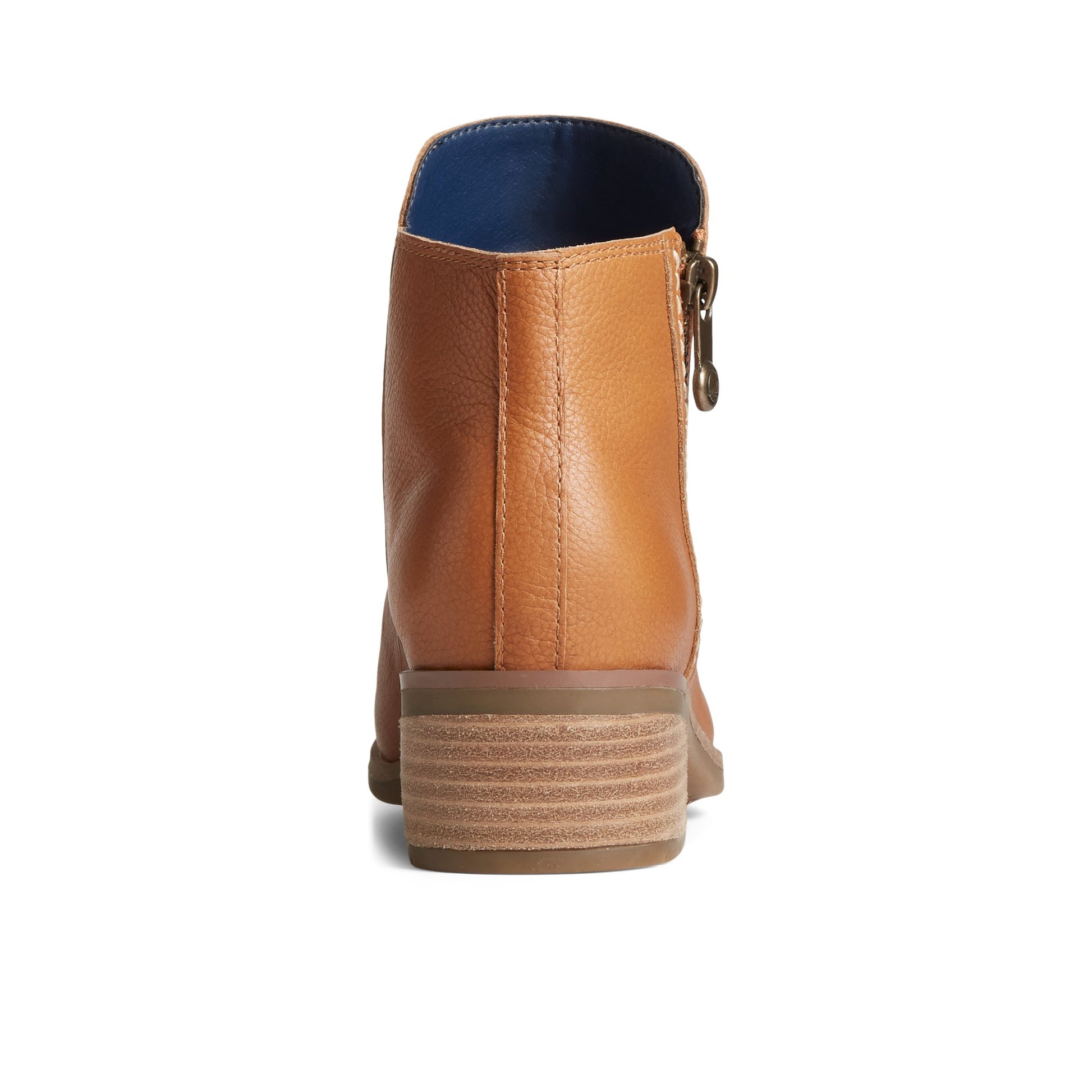 Close-up of the Medium Beige Seaport Storm Water Resistant Leather Boot Ankle Booties