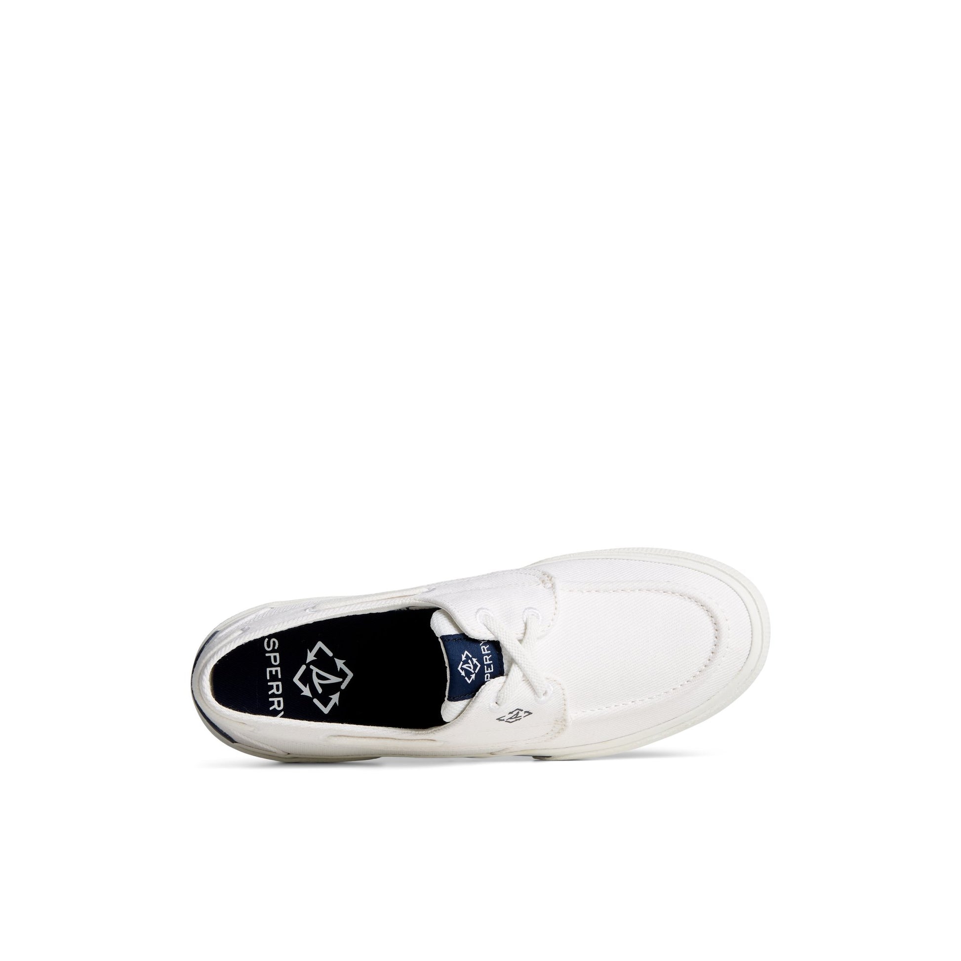 Top-down view of the White Pierwave Boat Sneaker Vulcanized Boat Shoe Sneaker