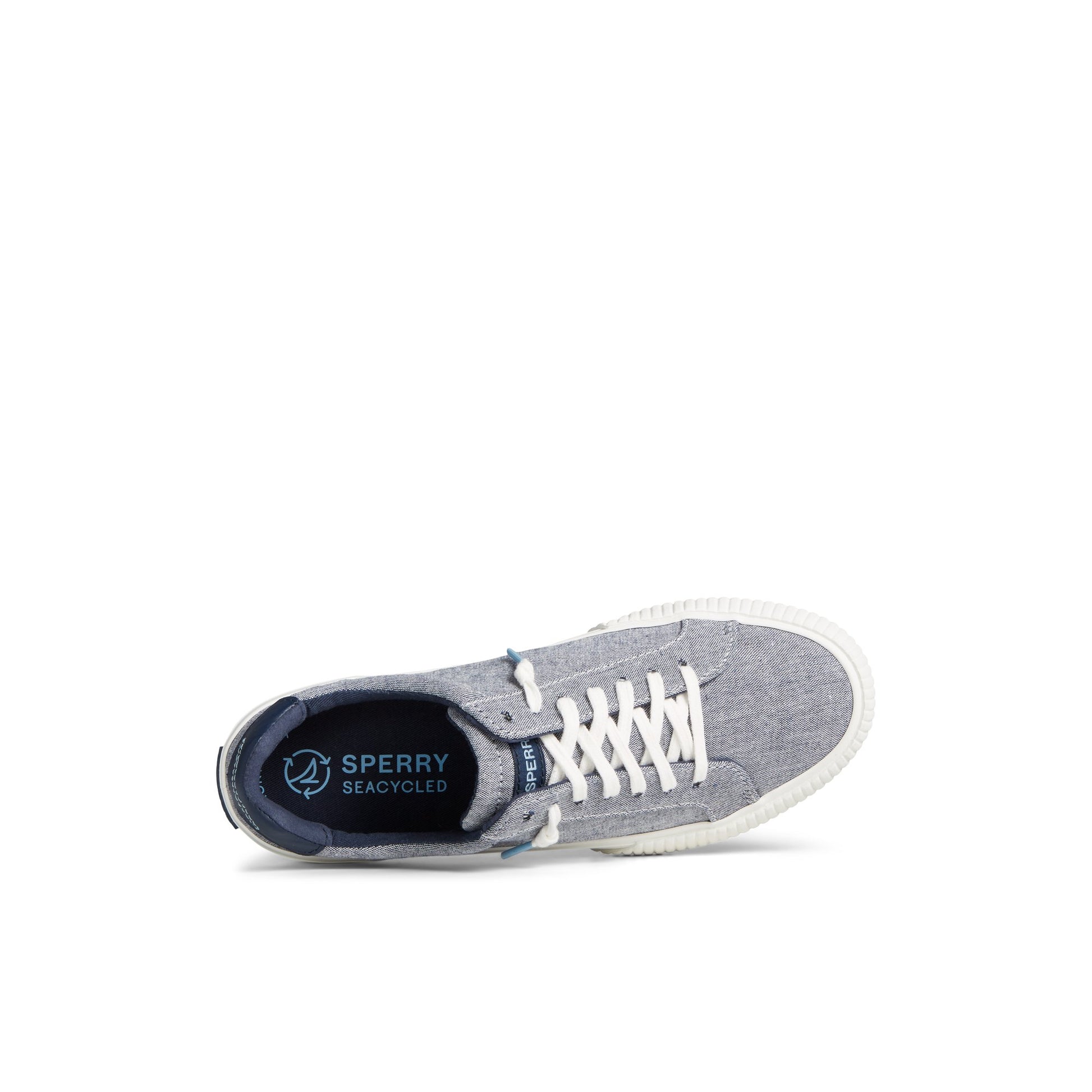 Top-down view of the Navy Bermuda SeaCycled™ Canvas Sneaker Vulcanized Sneaker