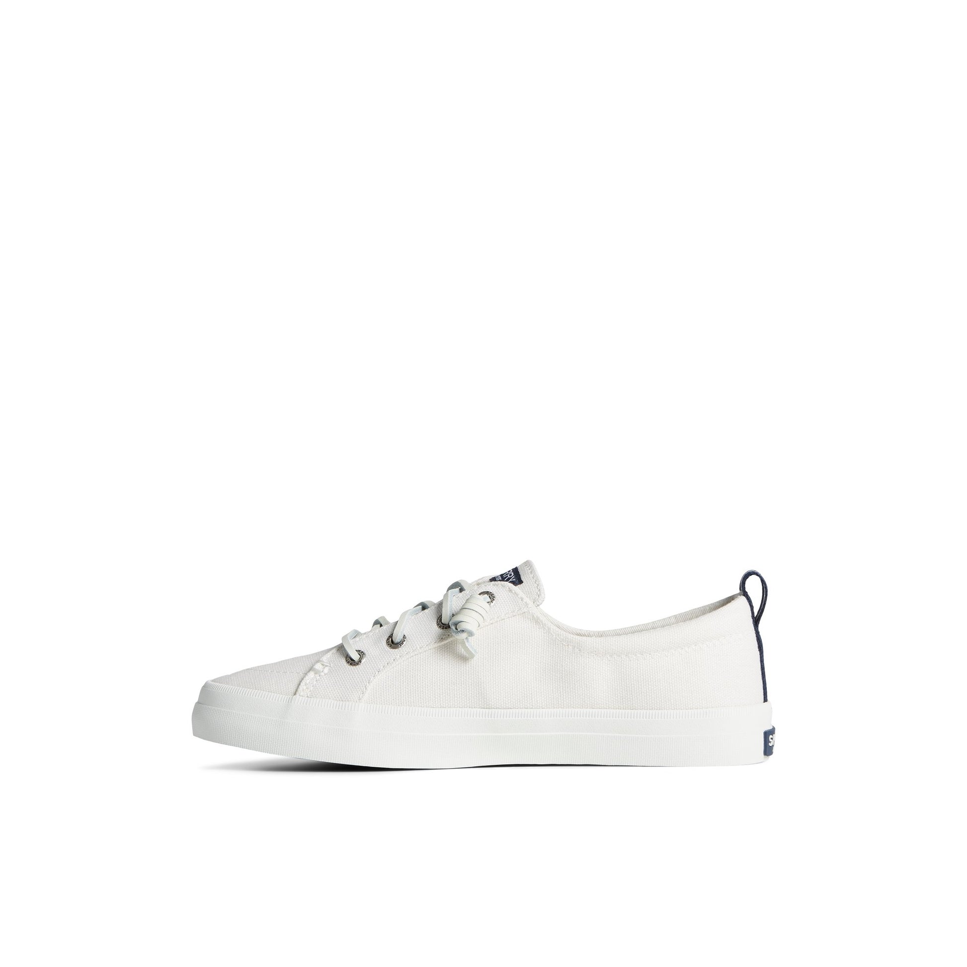 Side view of White Crest Vibe Sneaker Vulcanized Sneaker