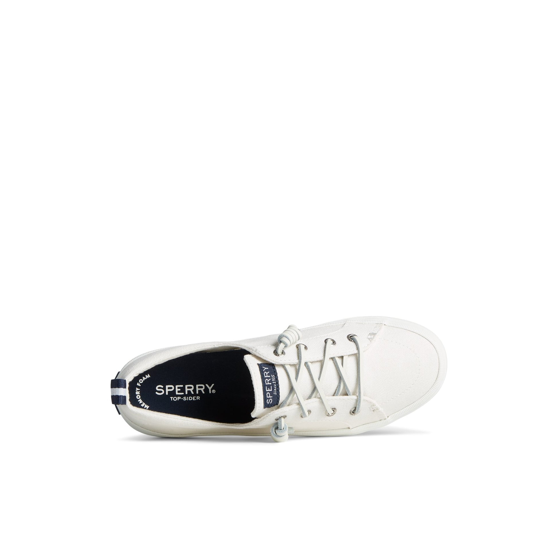 Top-down view of the White Crest Vibe Sneaker Vulcanized Sneaker