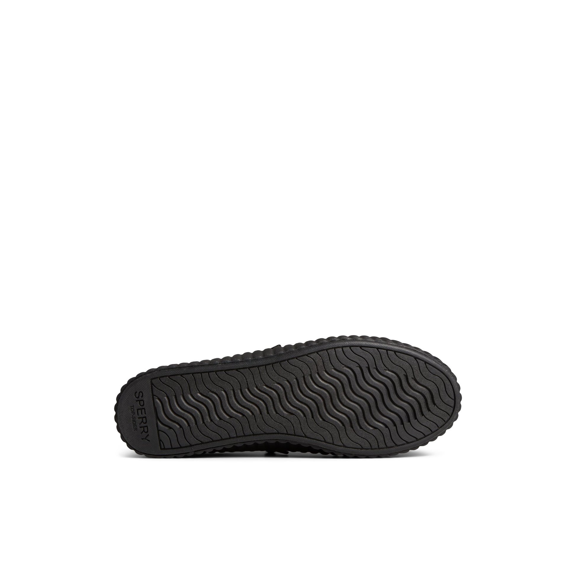View of Black Pier Wave Platform Lace Up Sneaker Vulcanized Sneaker's sole