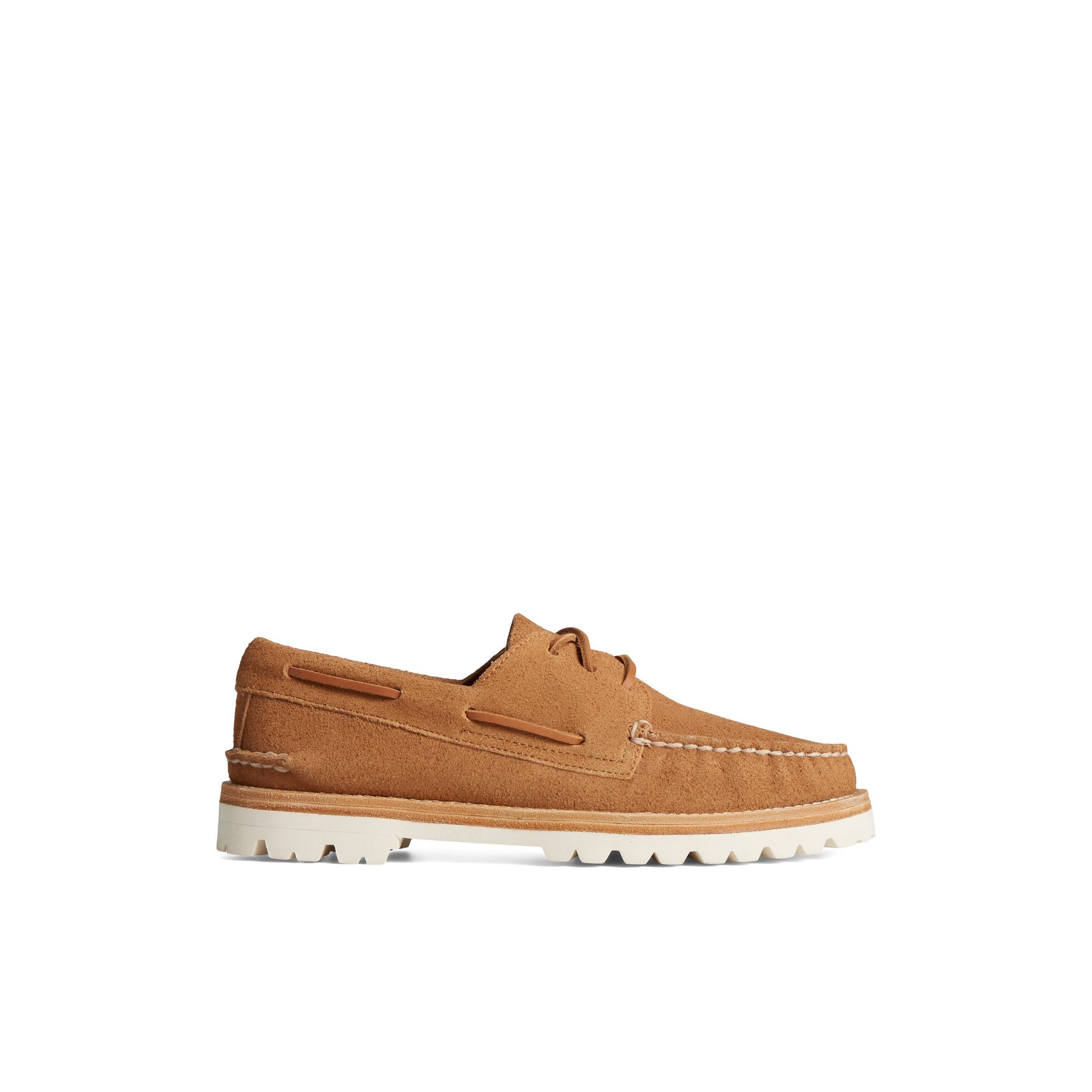 Main View of Medium Beige Unisex Authentic Original  3-Eye Vibram Boat Shoe Boat Shoes for Unisex
