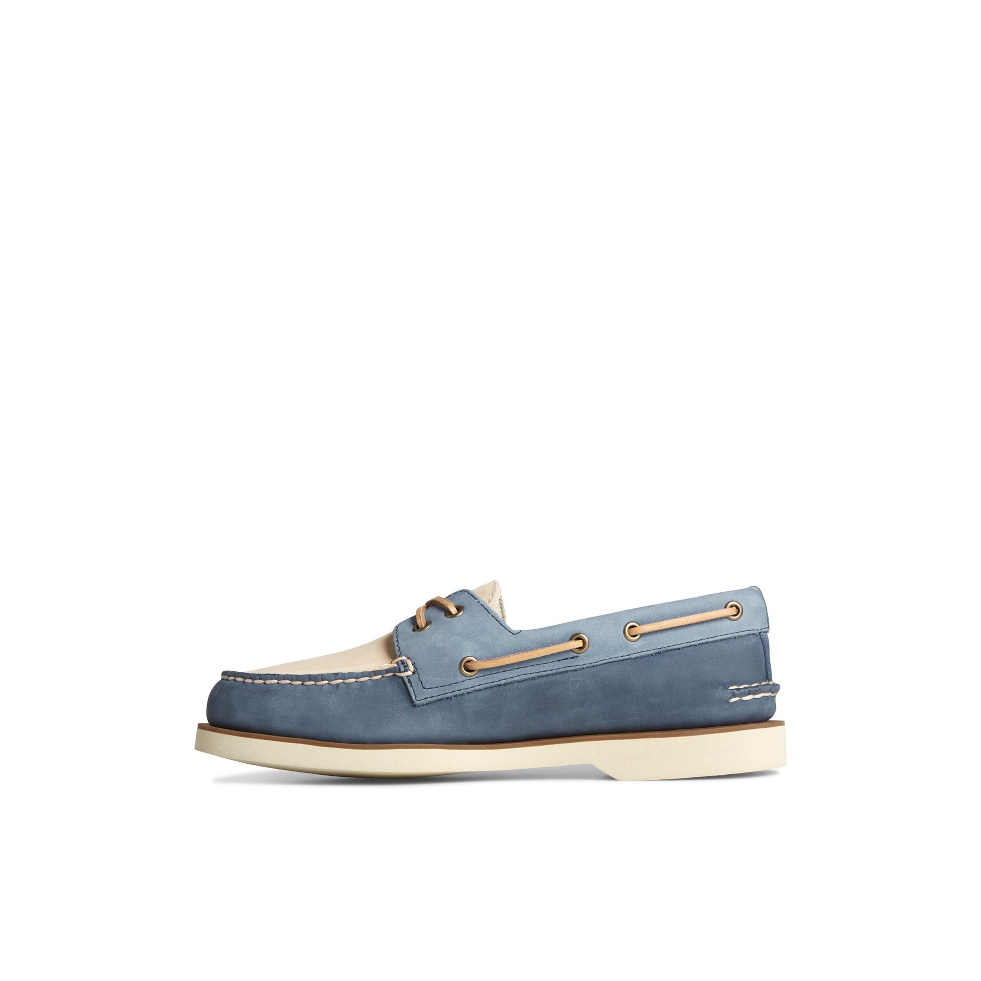 Side view of Navy Authentic Original™ 2-Eye Double Sole Boat Shoe Boat Shoes