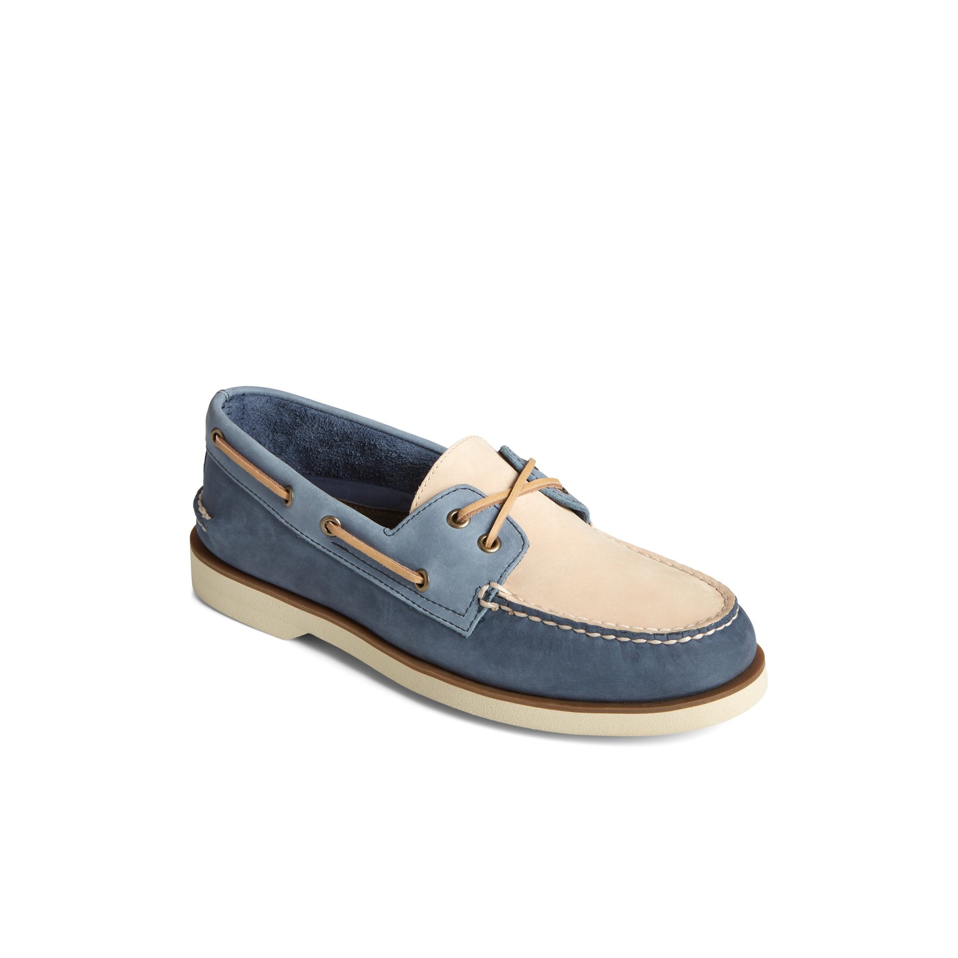 Three-quarter angle of Navy Authentic Original™ 2-Eye Double Sole Boat Shoe Boat Shoes's front side