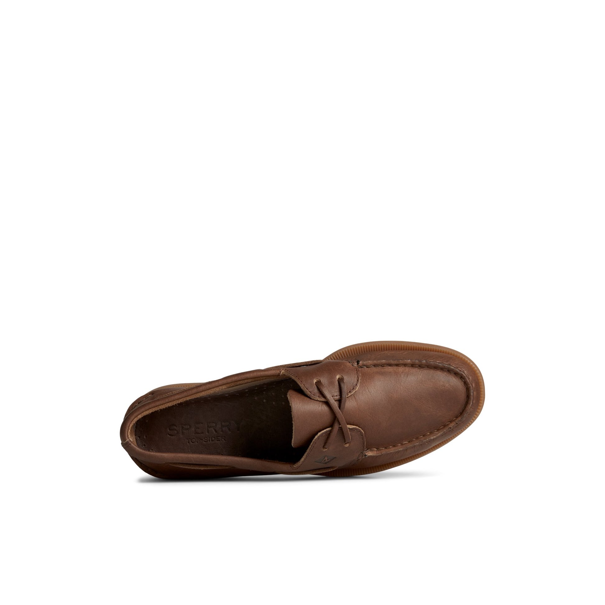 Top-down view of the Brown Authentic Original™ Cross Lace Boat Shoe Boat Shoes