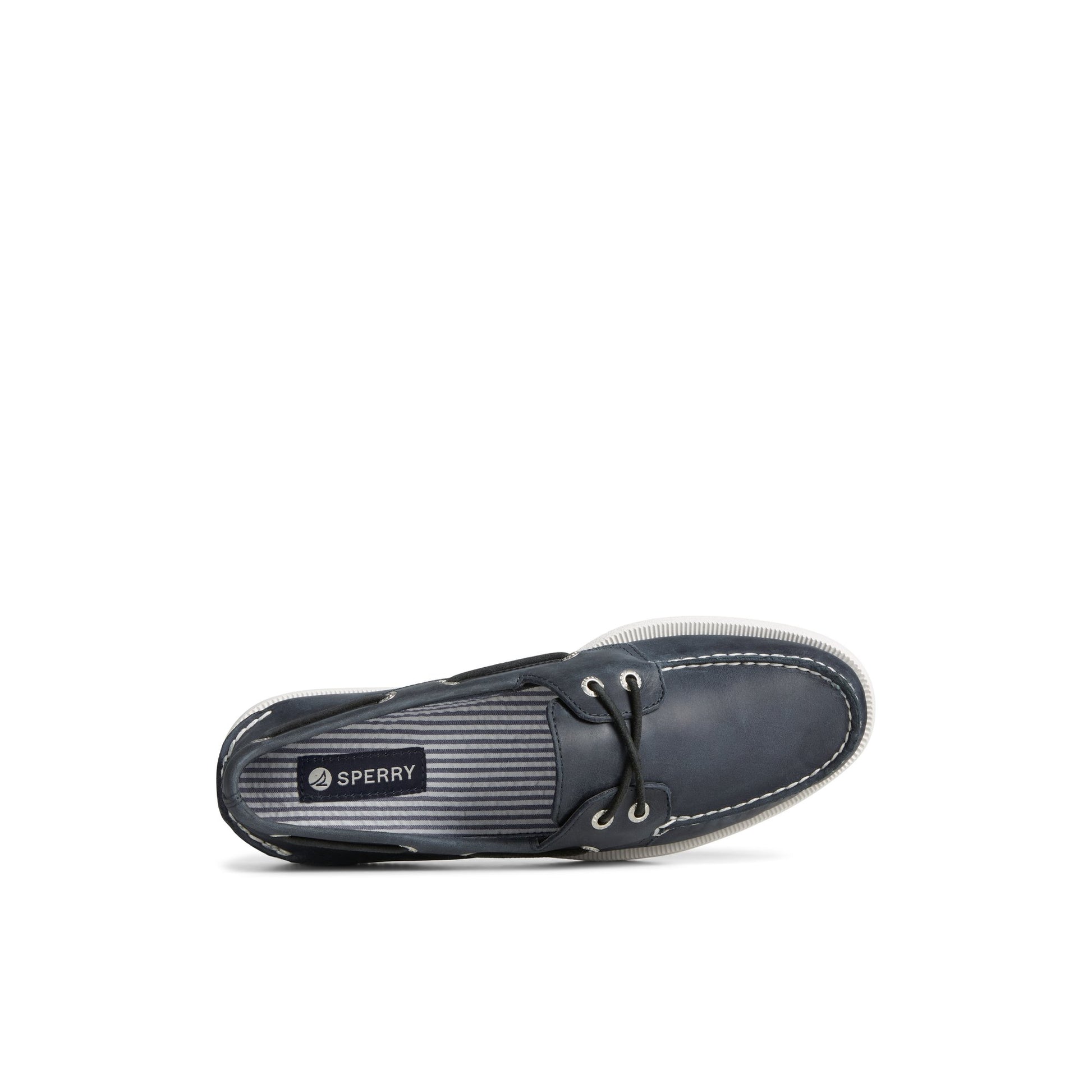 Top-down view of the Navy Authentic Original™ Cross Lace Boat Shoe Boat Shoes