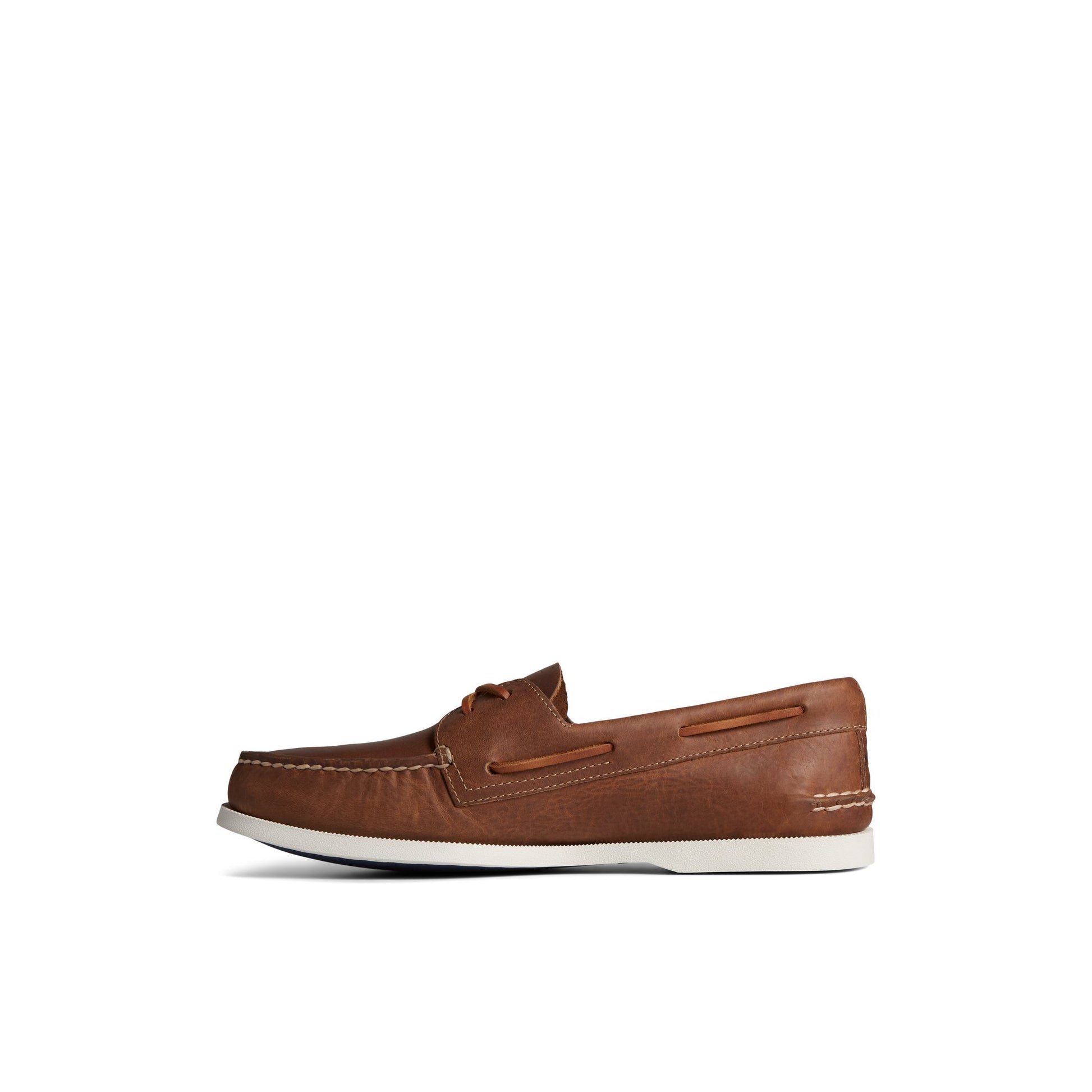 Side view of Medium Beige Authentic Original™ Cross Lace Boat Shoe Boat Shoes