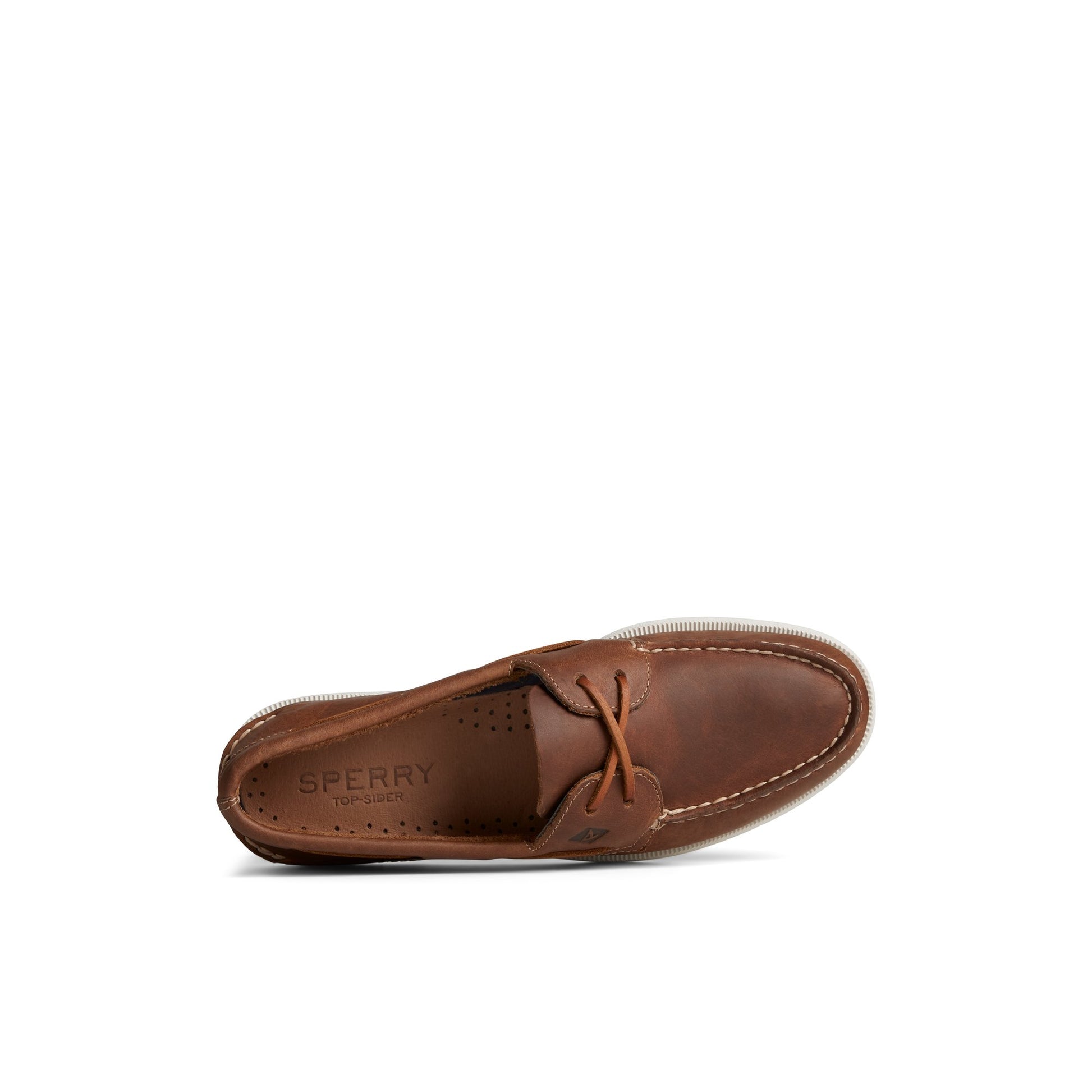 Top-down view of the Medium Beige Authentic Original™ Cross Lace Boat Shoe Boat Shoes